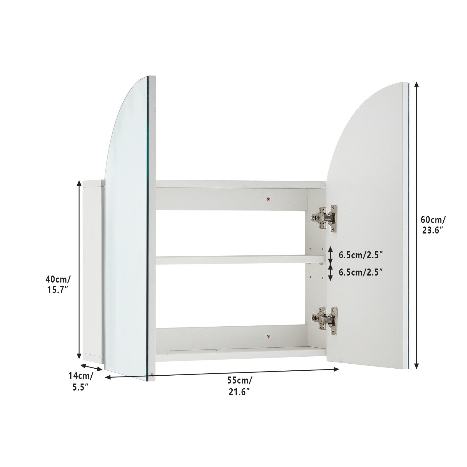 Ofcasa Badezimmerspiegelschrank 55x14x60cm Spiegelschrank (1er Set) günstig online kaufen