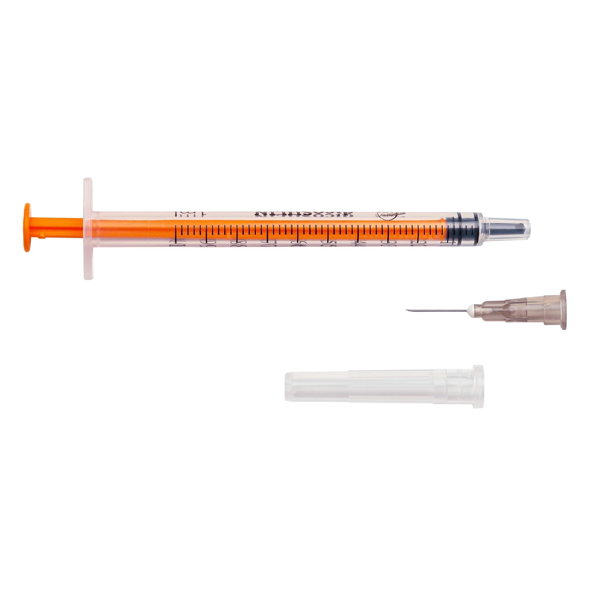 Zarys Absaugspritze 100 x Zarys dicoSULIN U-100 Spritze 1ml mit Kanüle, (100-St)