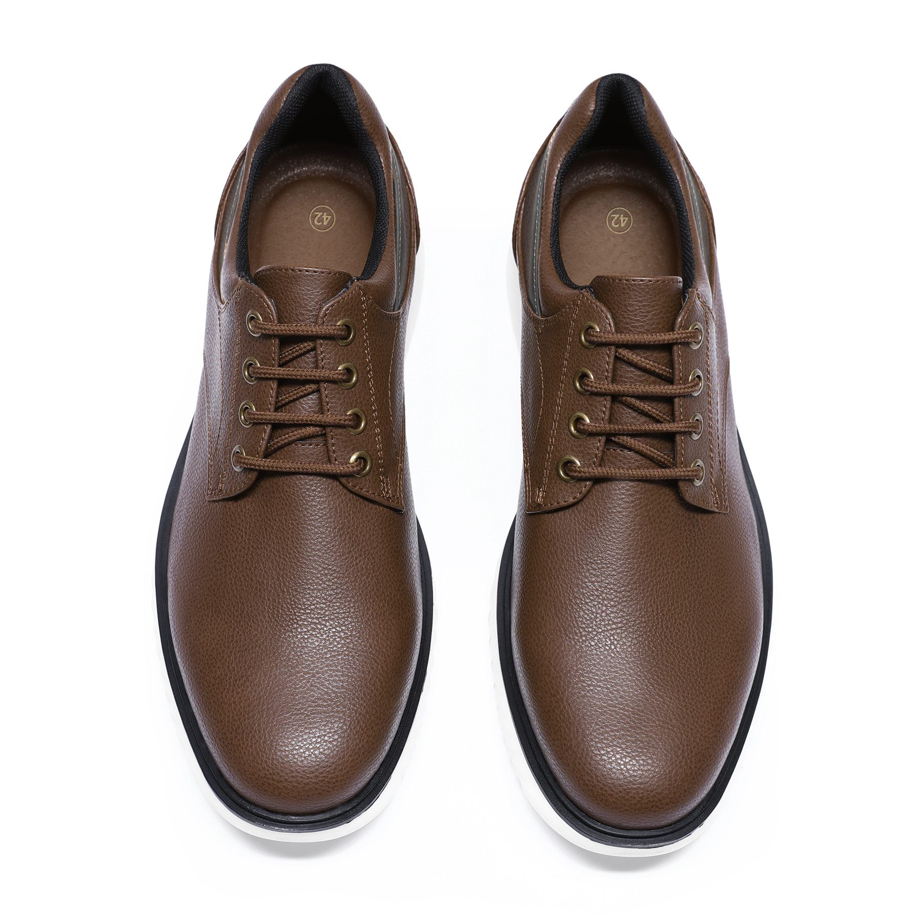 Allthemen Schnürschuh Schnürschuhe Herren Rundkappe Business Halbschuhe aus Leder – Bild 5 von 5