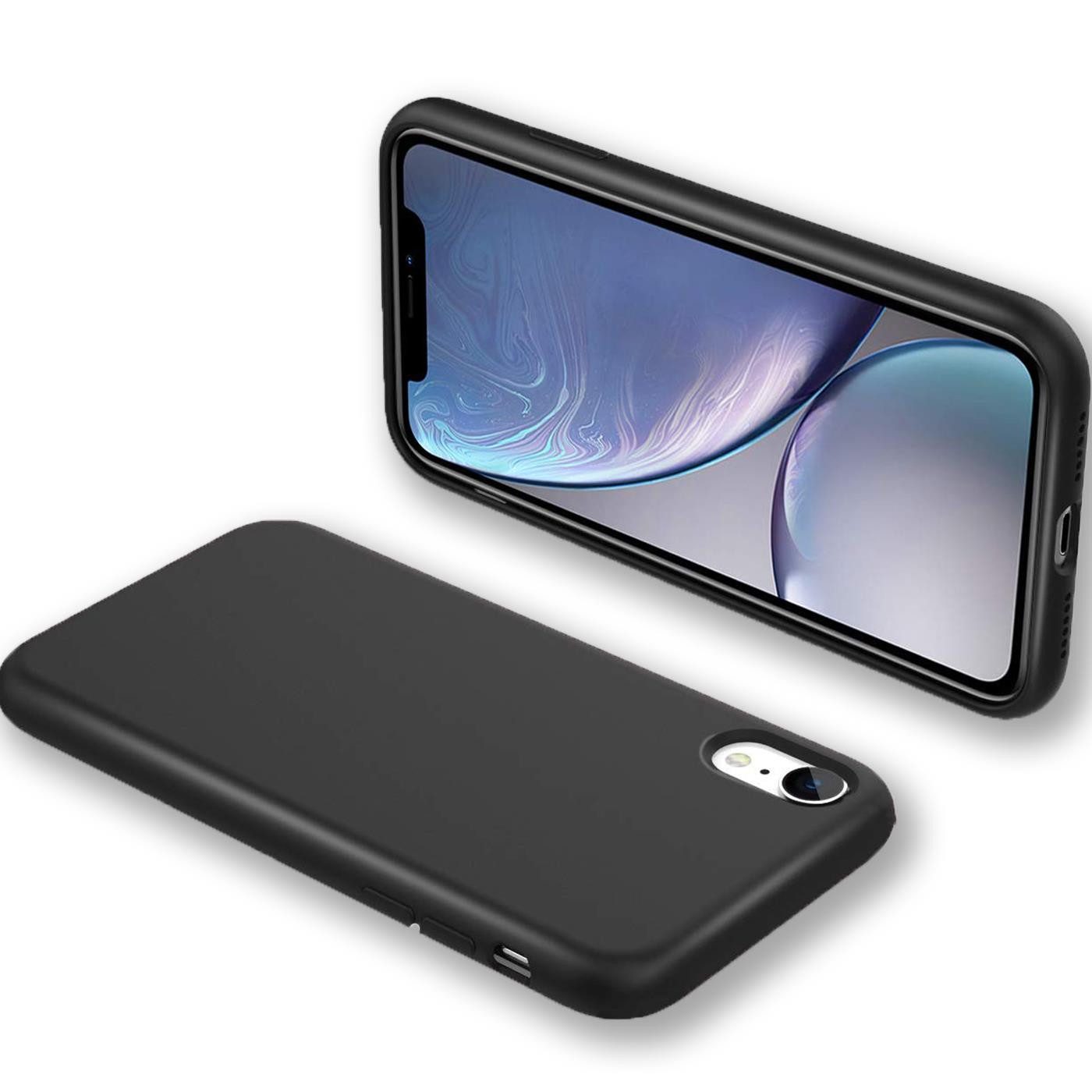 CoolGadget Handyhülle Handy Schutzhülle für Apple iPhone XR matt schwarz 6,1 Zoll, Silikon TPU Hülle Schutz Tasche Cover schlicht Slim Case – Bild 3 von 5
