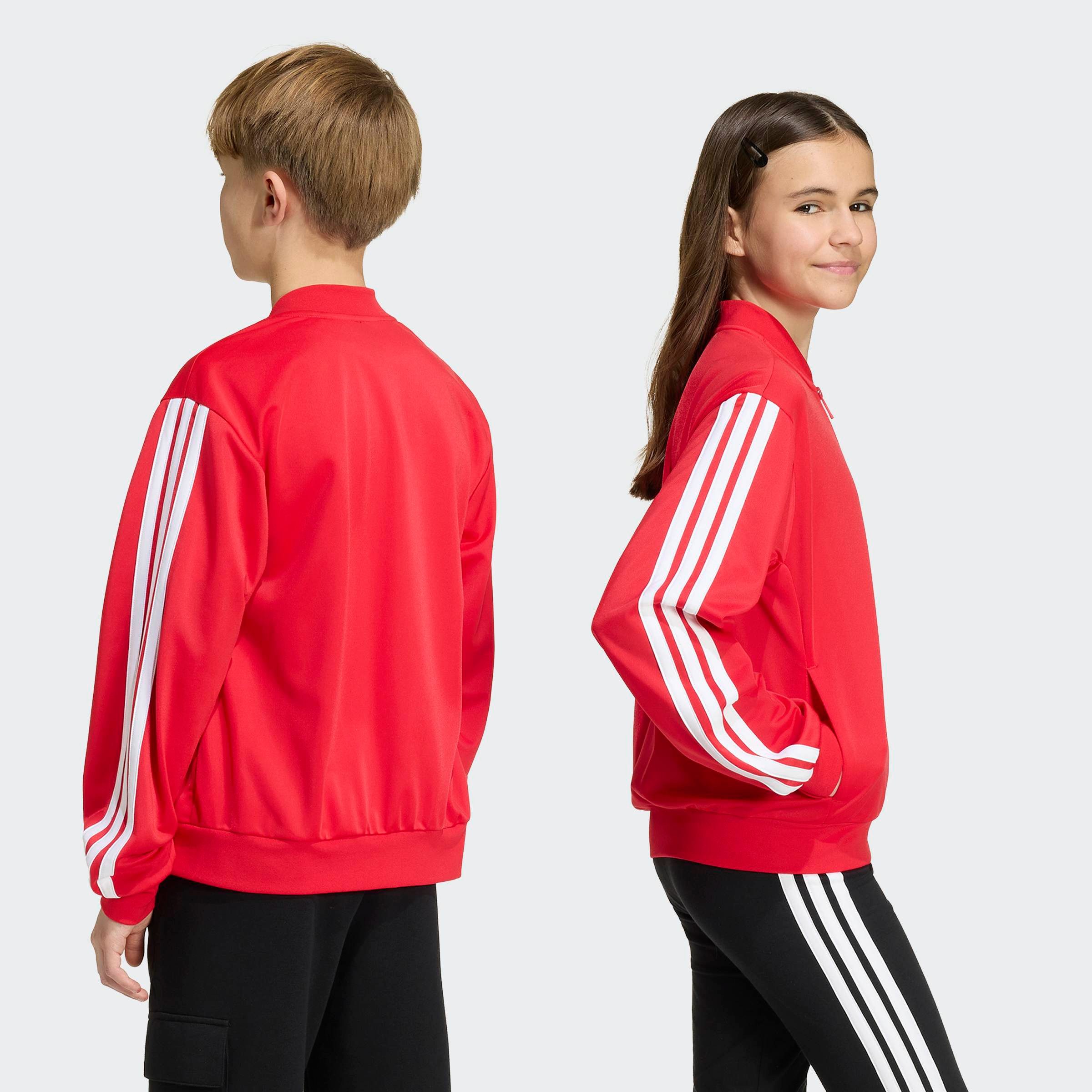 adidas Sportswear Outdoorjacke J 3S FZ TR TT für Kinder, mit Reißverschluss, aus Polyester