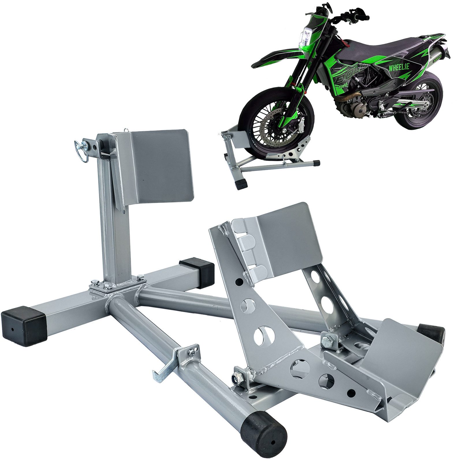 RAMROXX Motorradheber Motorradständer Montageständer mit Wippe verstellbar bis 680kg