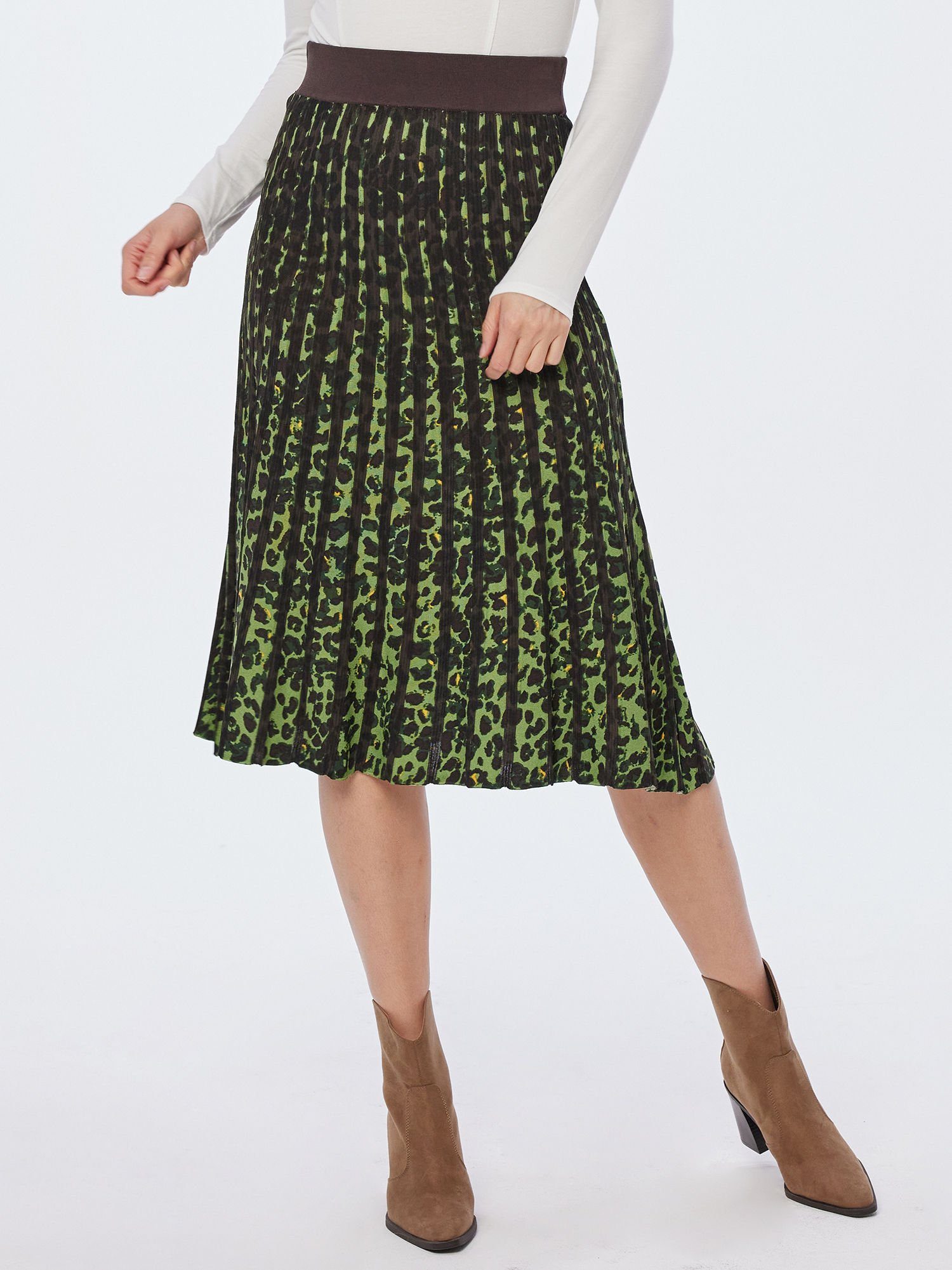 Georg Stiels Strickrock Plisseé-Strickrock mit elastischem Bund günstig online kaufen