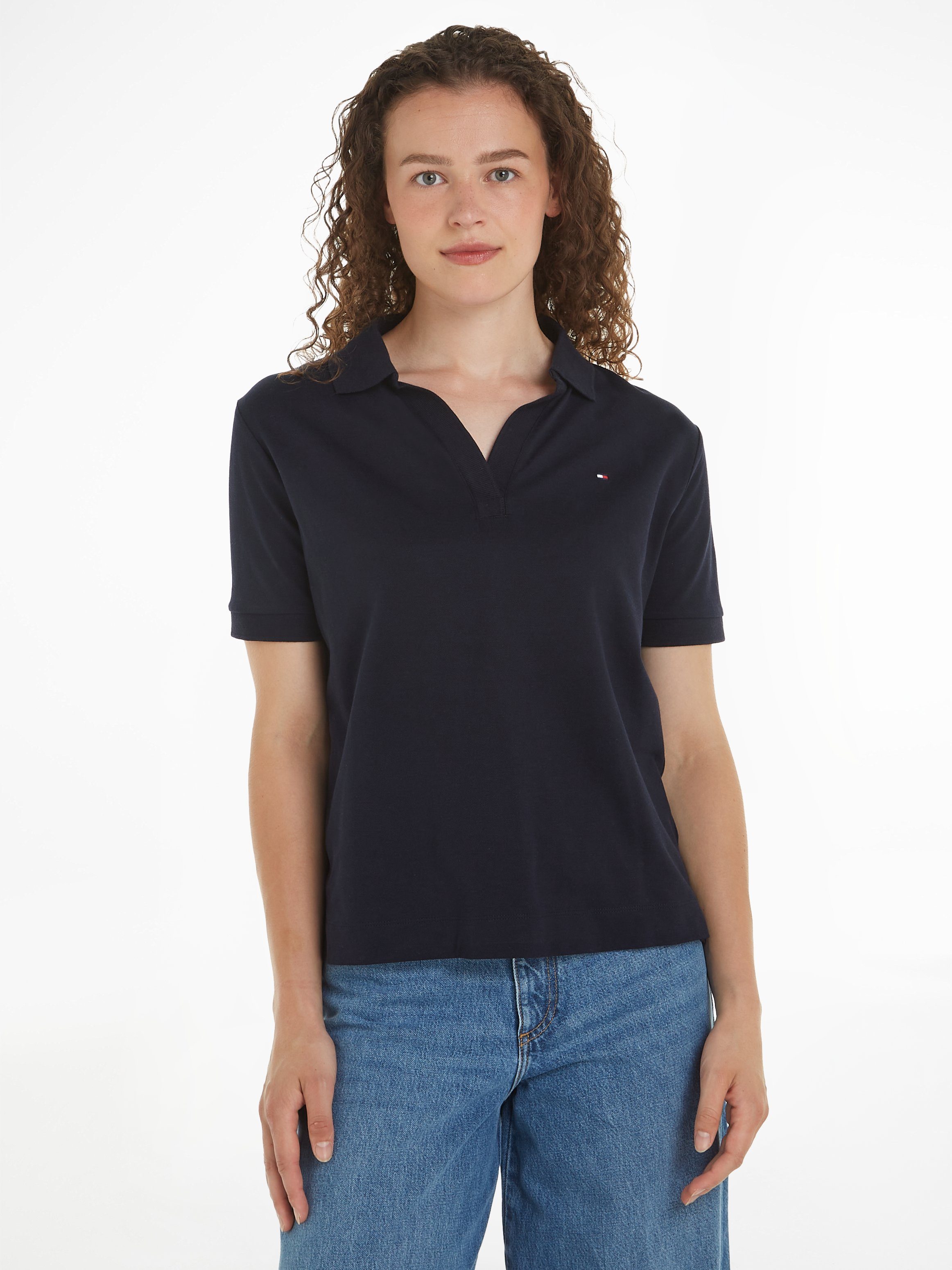 Tommy Hilfiger Poloshirt RLX OPEN PLACKET LYOCELL POLO SS mit Logostickerei