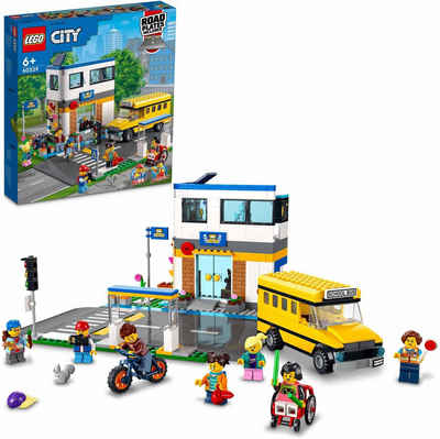 LEGO® Konstruktionsspielsteine »Schule mit Schulbus (60329), LEGO® City«, (433 St)