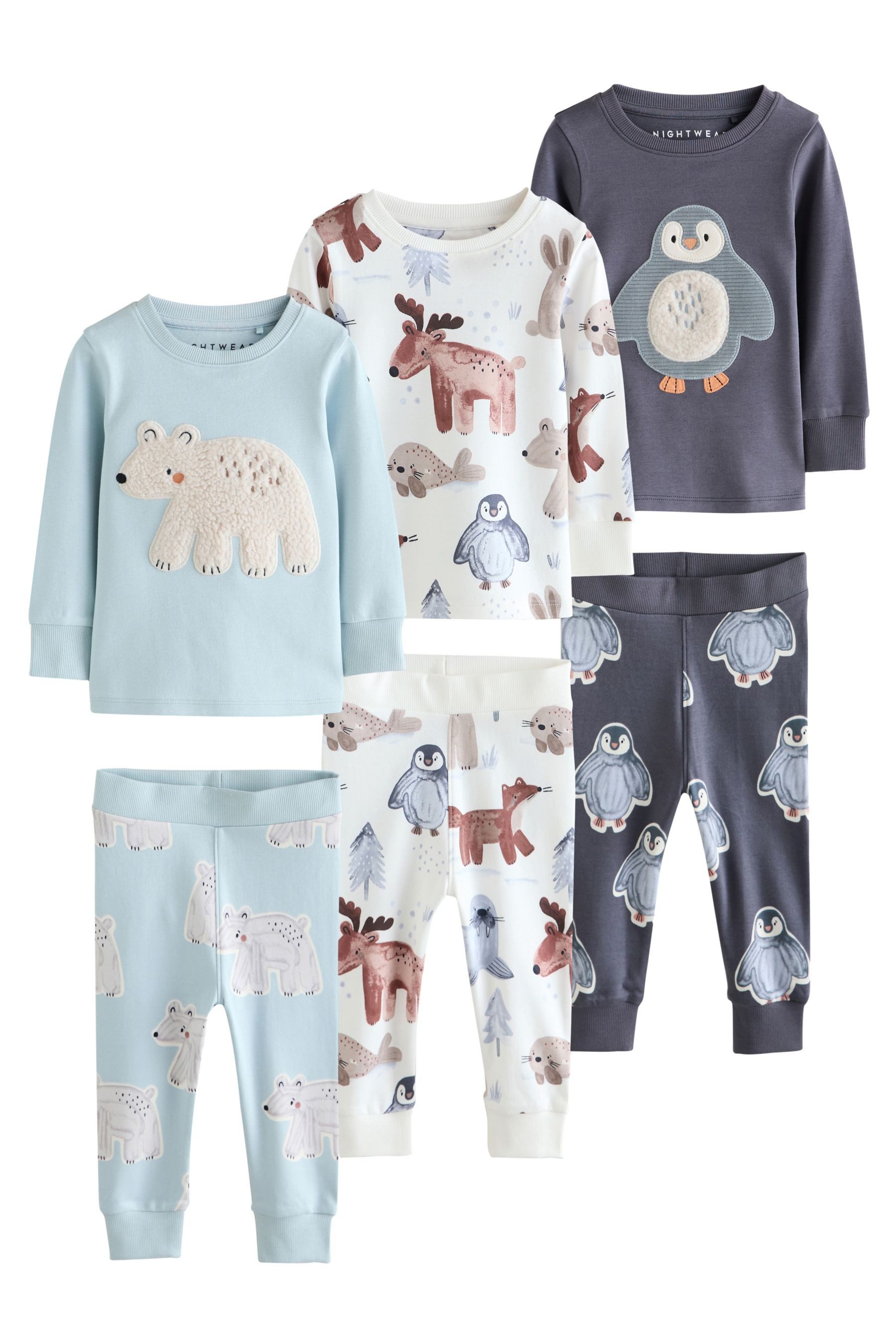 Next Pyjama 3er-Pack Langarm-Schlafanzüge (6 tlg) günstig online kaufen