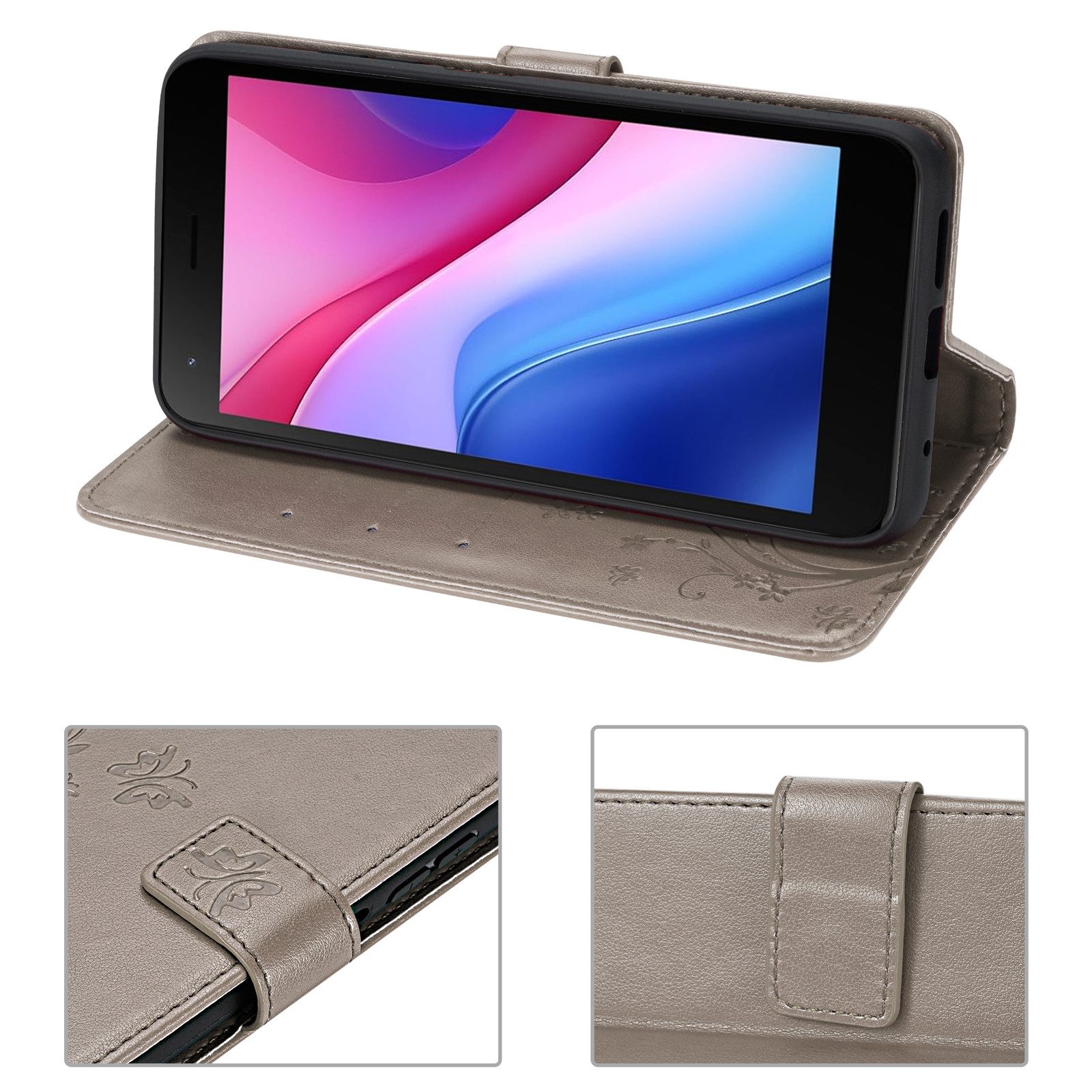 betterfon Smartphone-Hülle Handytasche für ZTE Blade A35 Lite Handyhülle Klapphülle, Bookstyle-Hülle: Magnetverschluss 3 Kartenfächer & Standfunktion – Bild 5 von 5