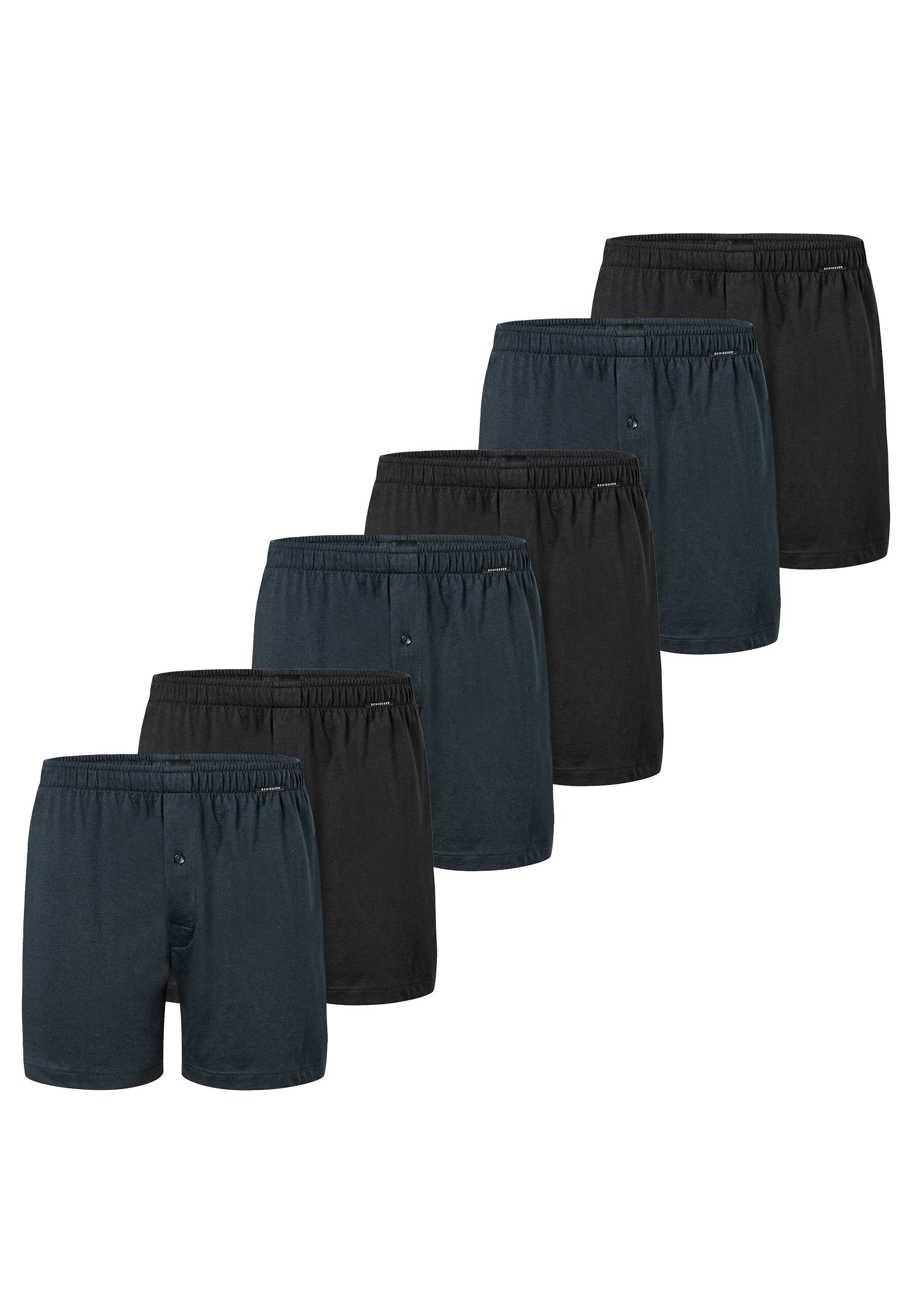 Schiesser Boxershorts 6er Pack Singel-Jersey (Spar-Set, 6-St) Boxershorts - günstig online kaufen
