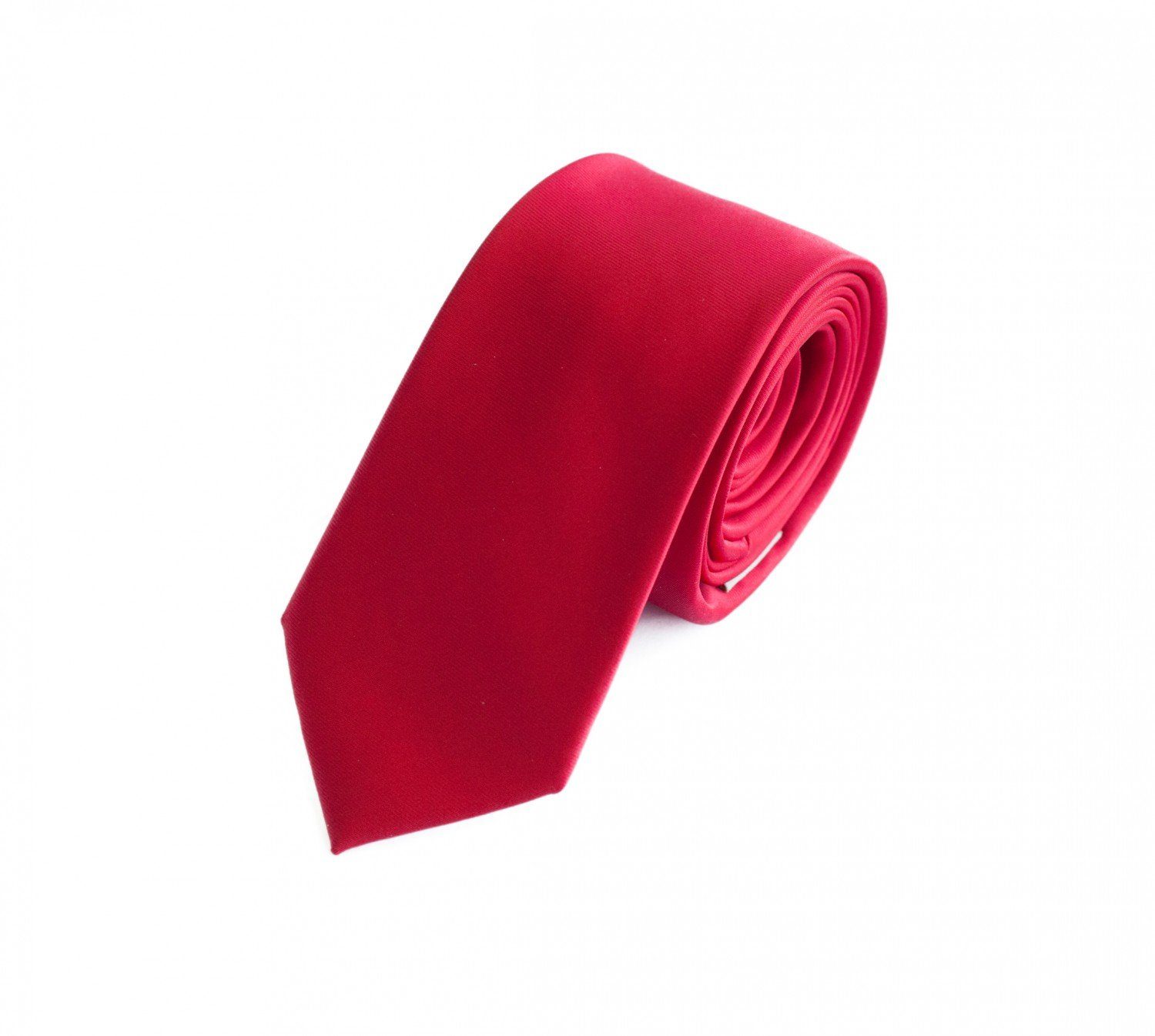 Fabio Farini Krawatte Herren Krawatten mit Farbton Rot - Schlips in 6cm (ohne Box, Unifarben) Schmal (6cm), Hellrot