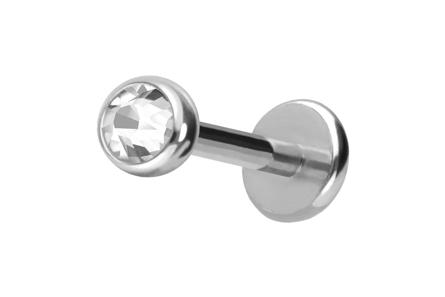 PIERCINGLINE Piercing-Set Titan Labret mit Push Fit KRISTALL (Labrets, 1-tl günstig online kaufen