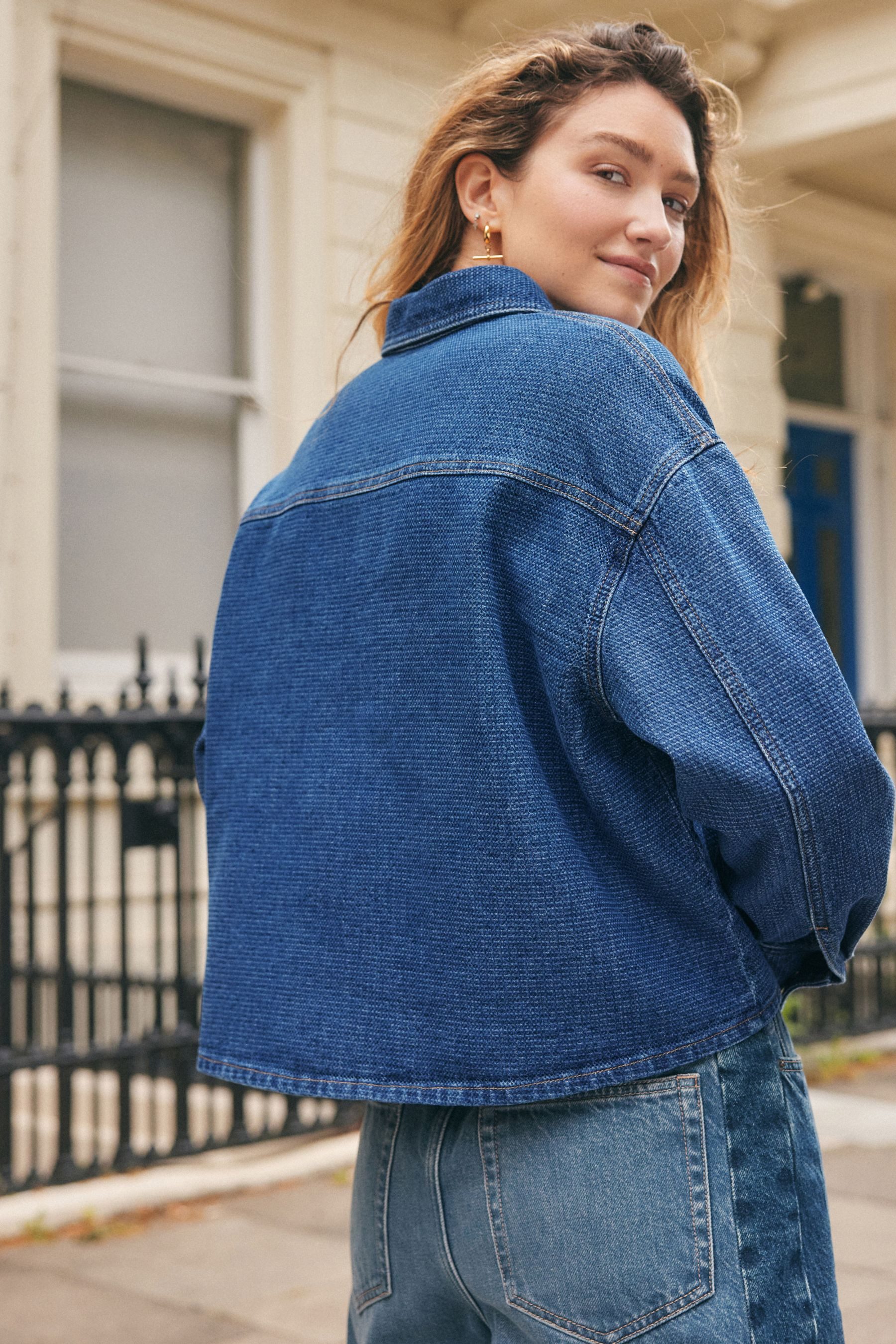 Next Jeansbluse Verkürztes Hemd mit Karomuster günstig online kaufen