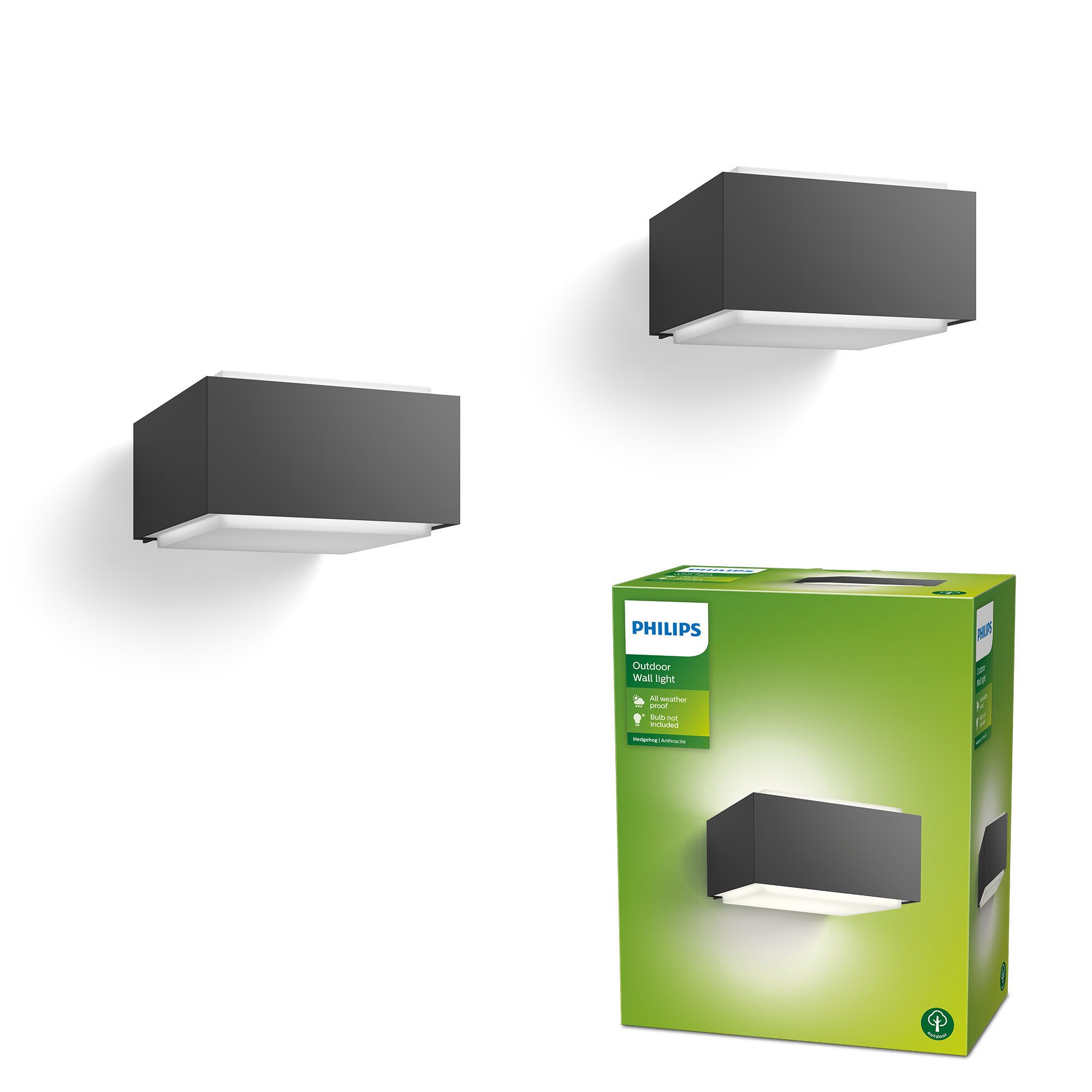 Philips Wandleuchte 2er Pack myGarden Hedgehog, ohne Leuchtmittel