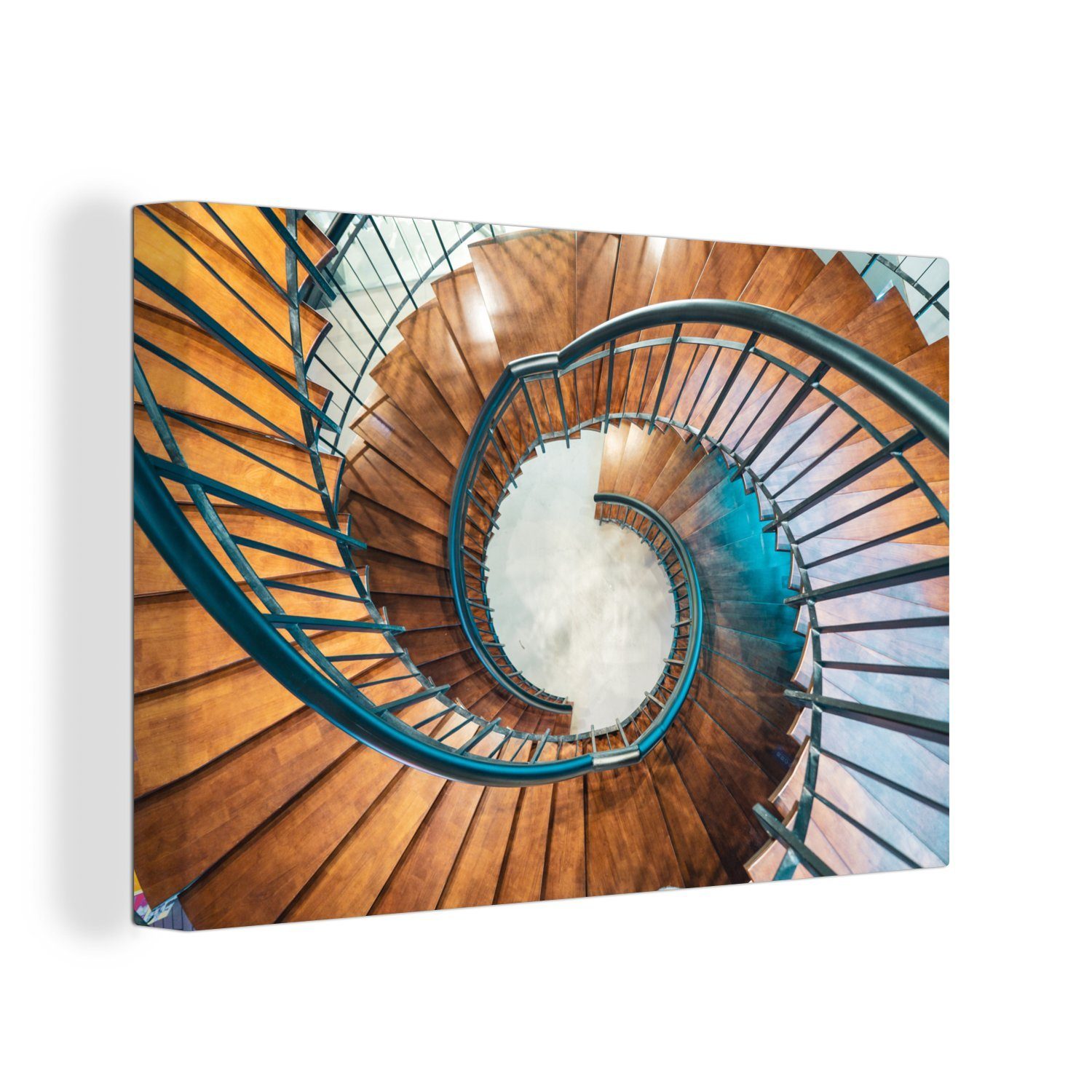 OneMillionCanvasses® Leinwandbild Wendeltreppe, (1 St), Wandbild Leinwandbilder, Aufhängefertig, Wanddeko, 30x20 cm
