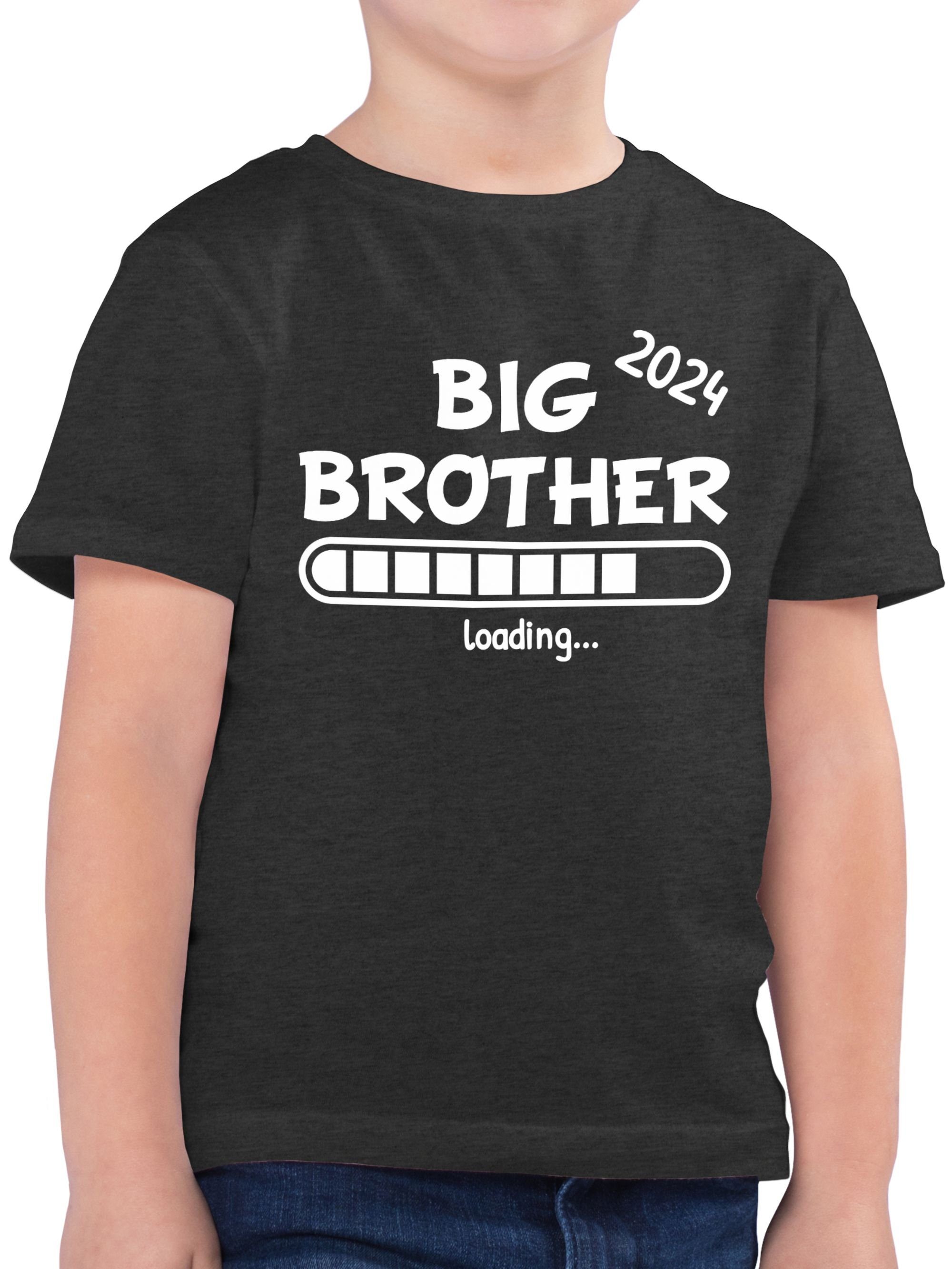 Shirtracer T-Shirt Big Brother 2024 loading Geschwister Bruder und Schwester 2 Anthrazit Meliert