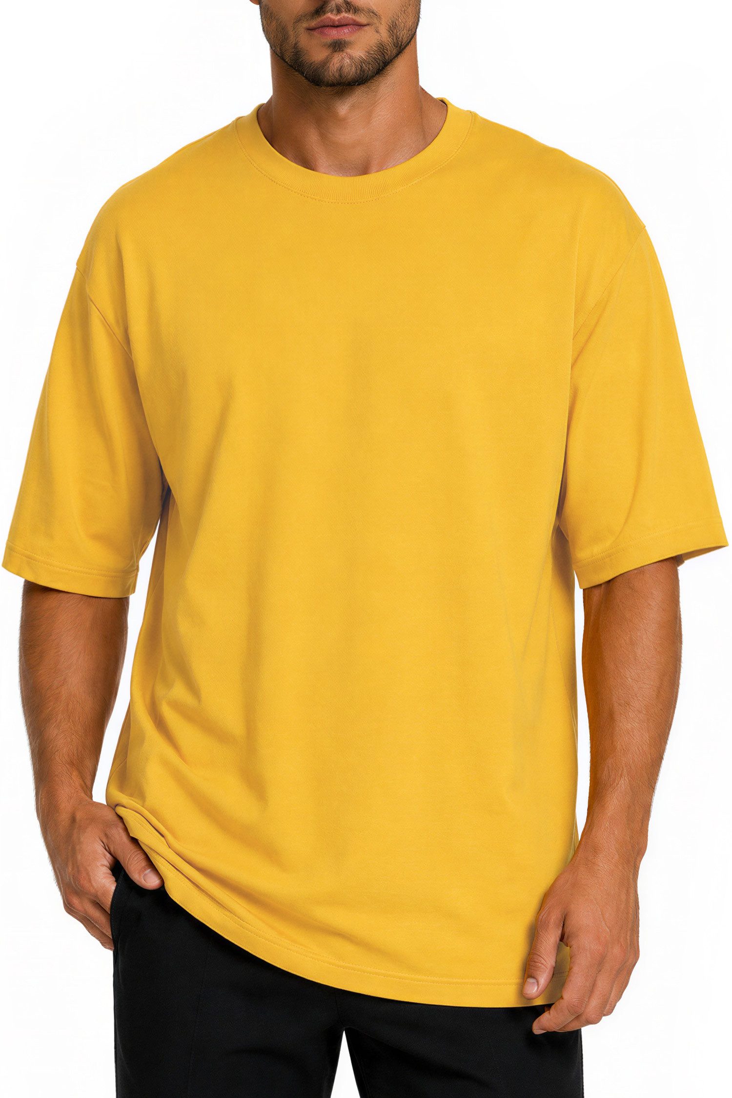 Reichstadt Oversize-Shirt Herren Relaxed Fit Kurzarmshirt 24RS058 Weiches Baumwolljersey mit tief sitzender Schulternaht
