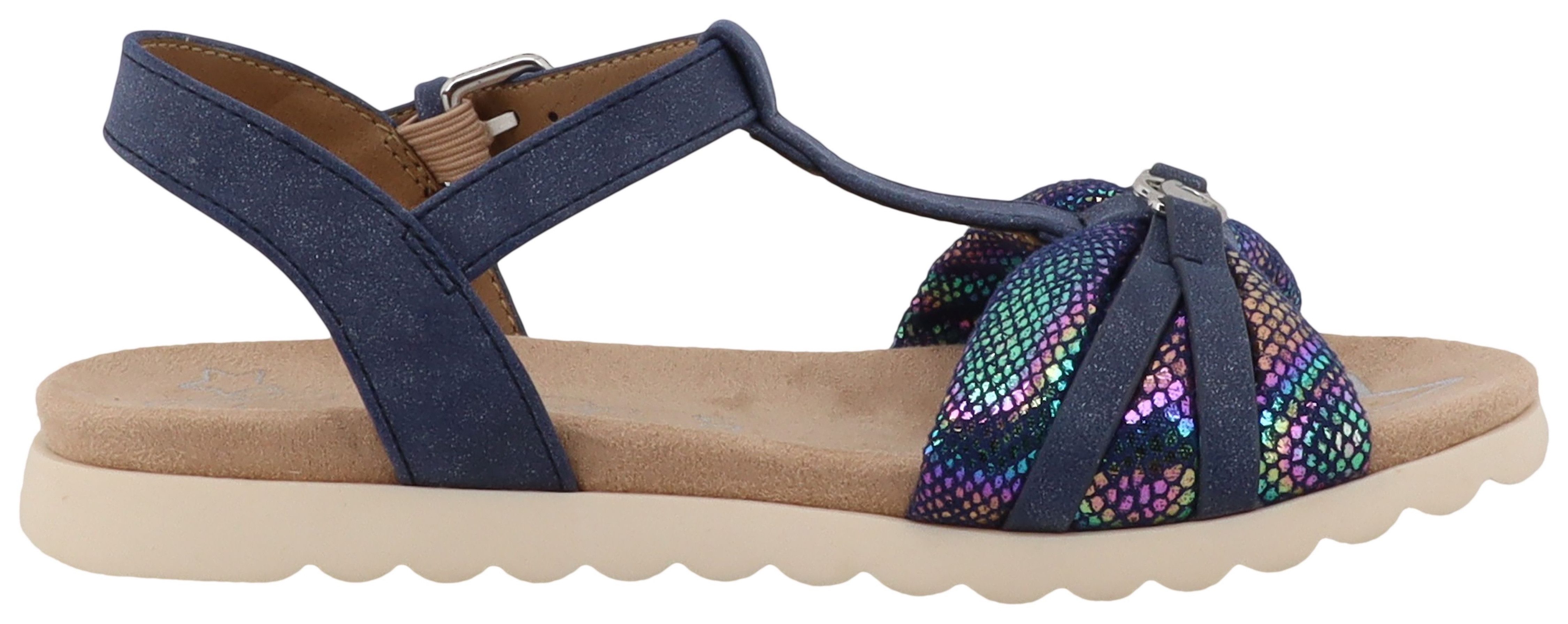 TOM TAILOR Nani Riemchensandale Plateau, Sandalette mit Raffungen und Kontrastbesatz