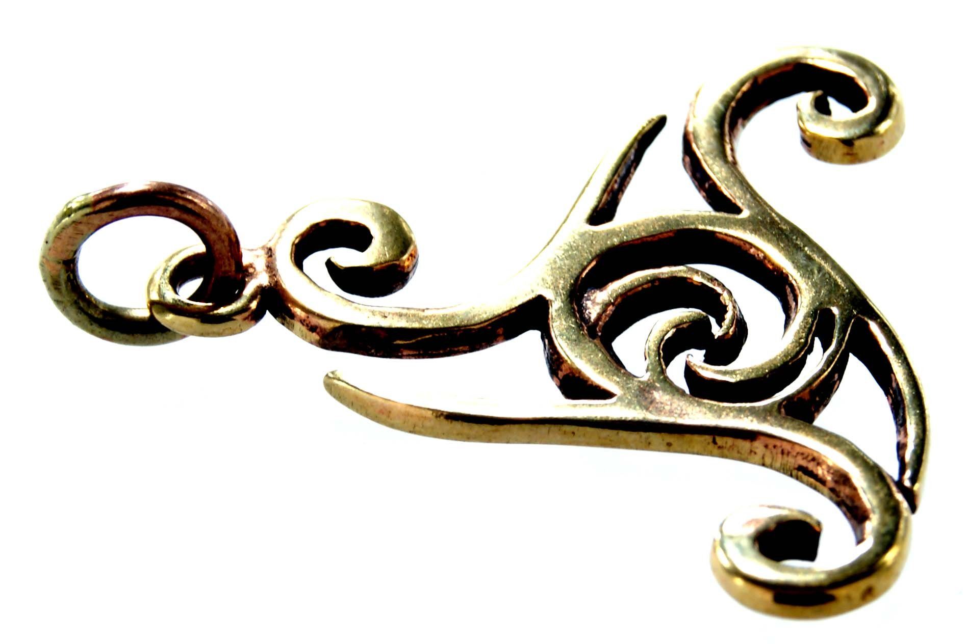 Bronze of Kiss Triskele Anhänger Kelten Spirale Amulett Triskelen Dreier Leather Triskel Kettenanhänger