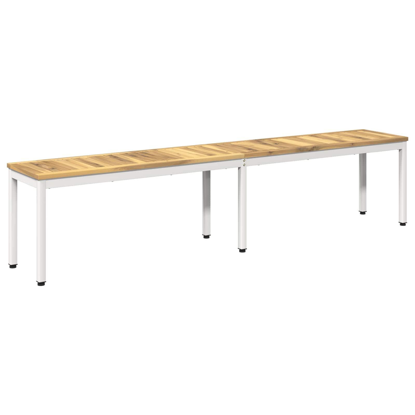 vidaXL Gartenbank Gartenbank 201 x 35 x 45 cm Massivholz Weiß Rechtwinklig (1-St)