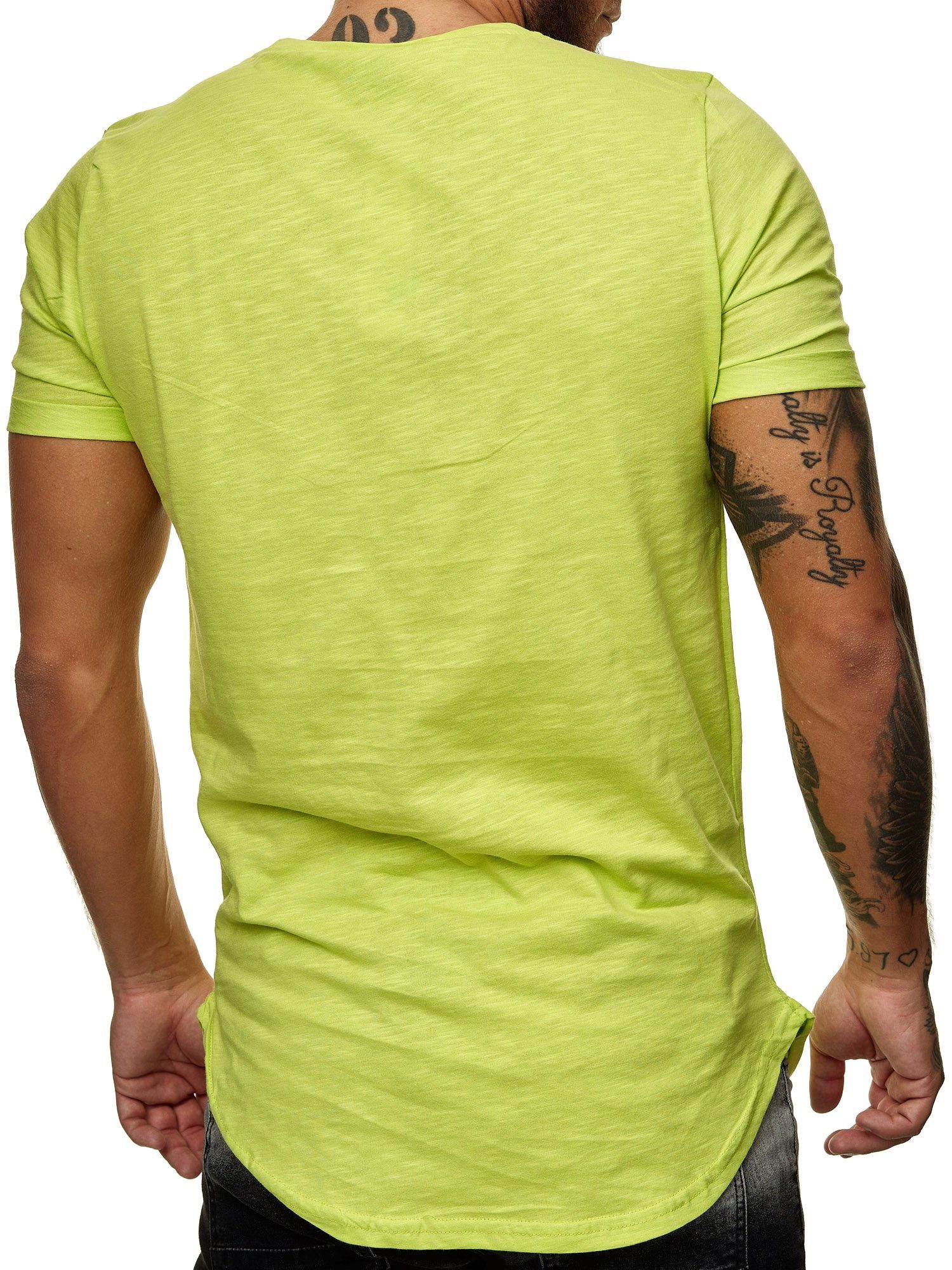 OneRedox T-Shirt TS-3659 1-tlg) Polo (Shirt Freizeit Tee, Kurzarmshirt Casual Fitness Limone