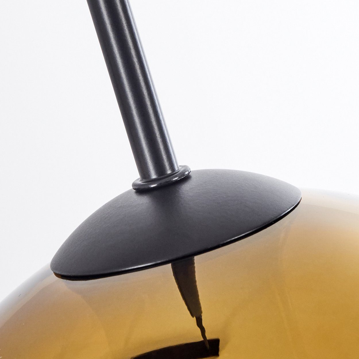 Metall/Glas ohne Design Schirmen Hängelampe (20cm), Vintage/Retro Leuchte »Cesaro« 3xE27 Leuchtmittel, Hängeleuchte aus Schwarz/Goldfarben/Klar, in Glas hofstein mit im aus