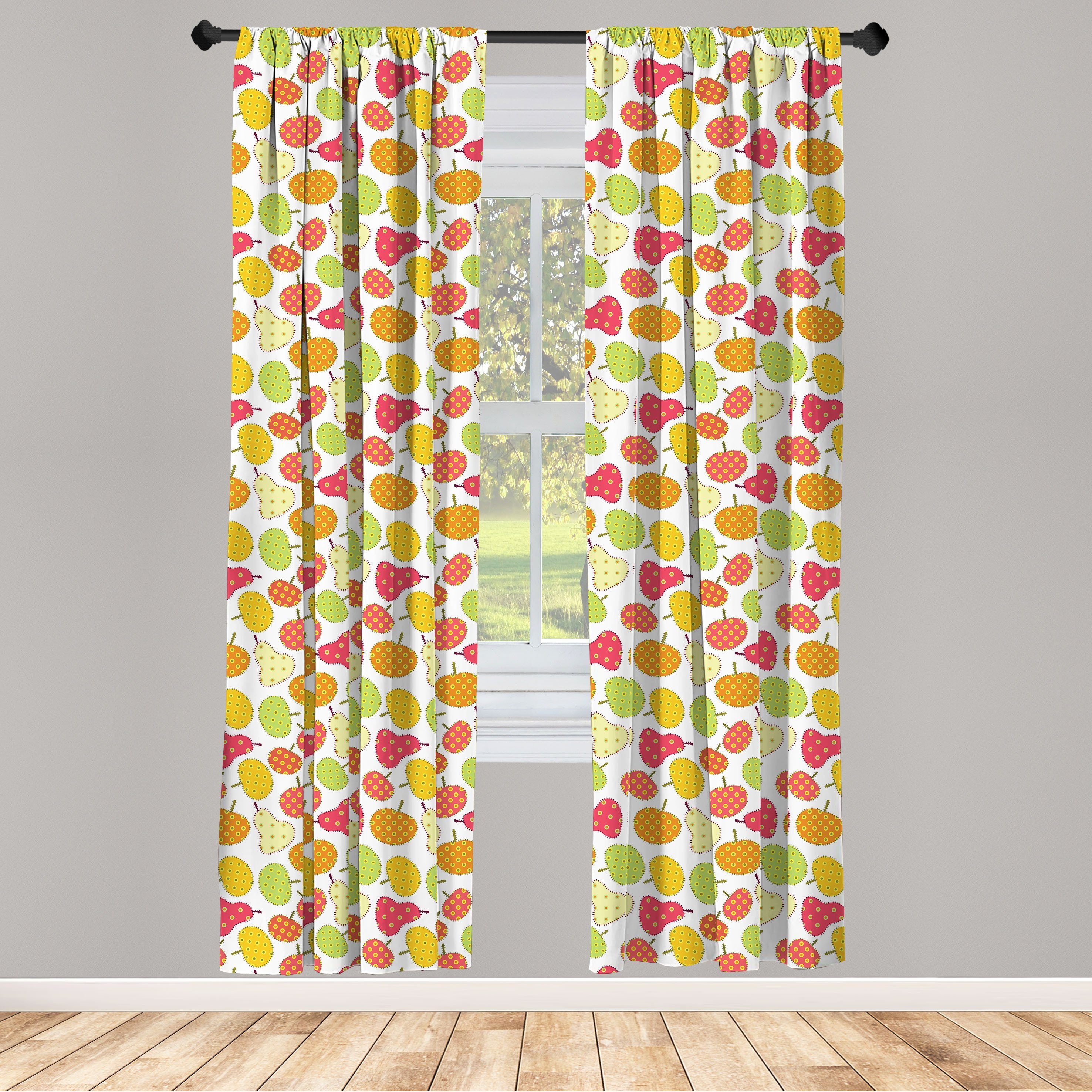 Gardine Vorhang für Wohnzimmer Schlafzimmer Dekor, Abakuhaus, Microfaser, Birne Zusammenfassung Zier-Früchte