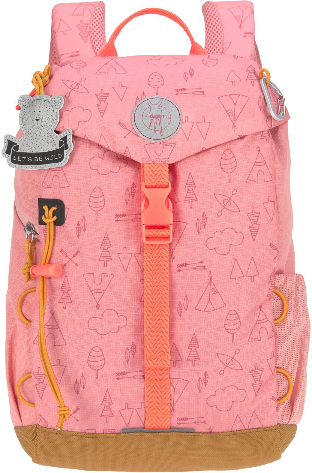 LÄSSIG Kinderrucksack Adventure, rose, Mini Backpack, inkl. Sitzunterlage; PETA-approved vegan; aus recyceltem Material