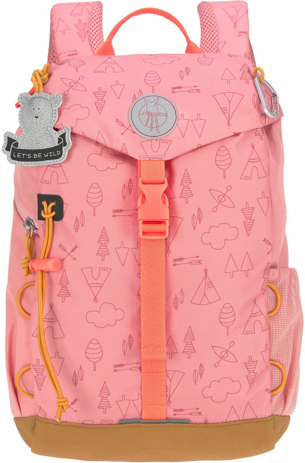 LÄSSIG Kinderrucksack Adventure, rose, Mini Backpack, inkl. Sitzunterlage, PETA-approved vegan, aus recyceltem Material