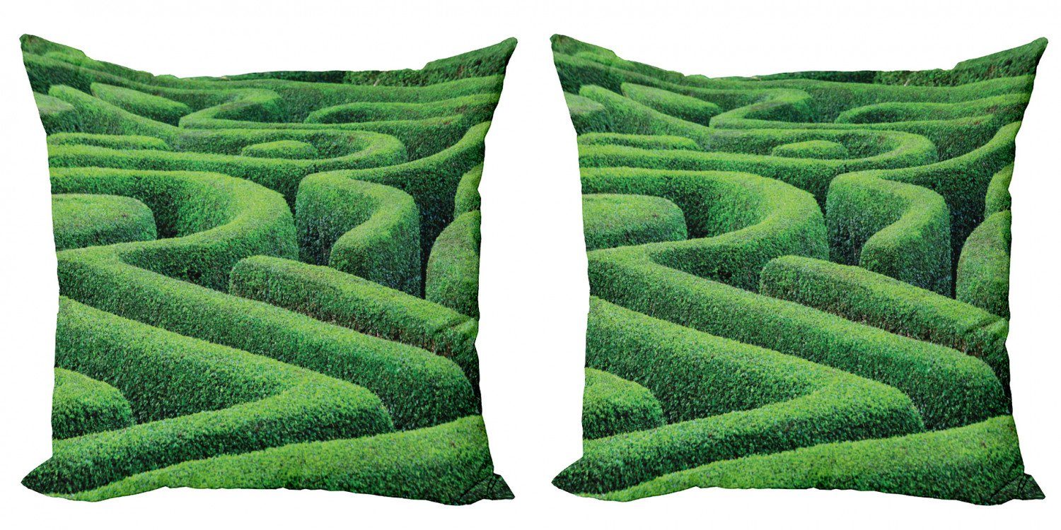 Kissenbezüge Modern Accent Doppelseitiger Digitaldruck, Abakuhaus (2 Stück), Garten Green Plant Maze Park