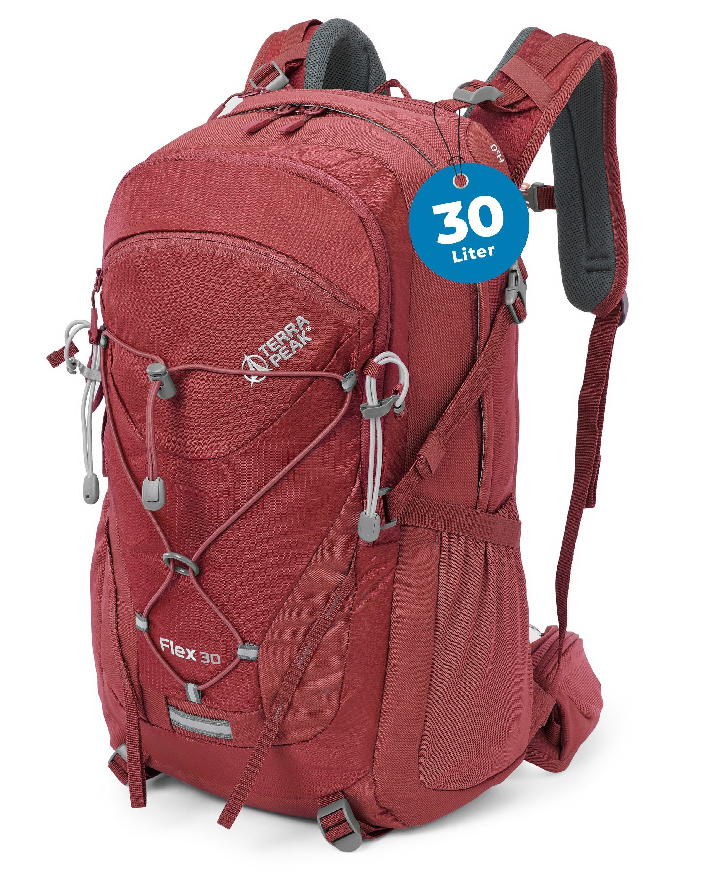 Terra Peak Wanderrucksack Flex 30, 30L mit YKK Reißverschluss Trekkingrucksack mit Hüftgurt