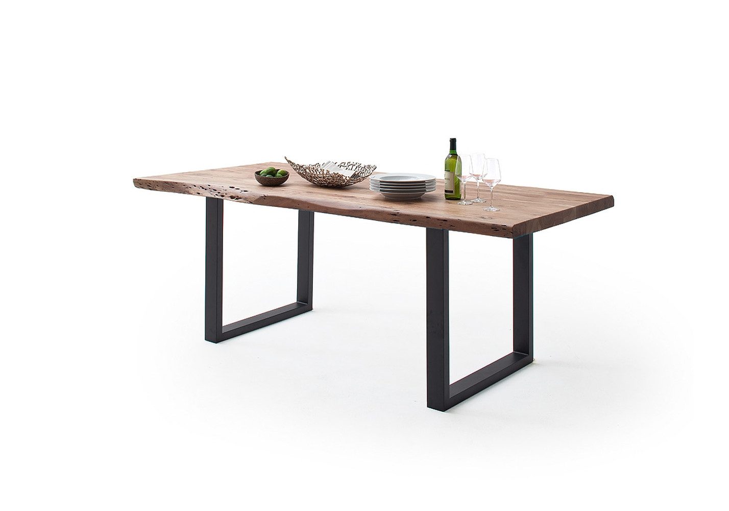 freiraum Baumkantentisch Calabria, in Akazie natur / anthrazit - 220x79,5x100 (BxHxT)