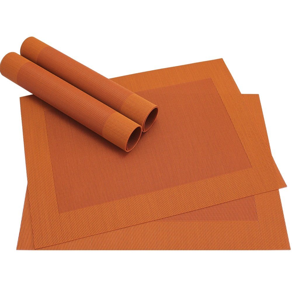 matches21 HOME & HOBBY Platzset Tischset BORDA 4er orange Tischunterlage al günstig online kaufen