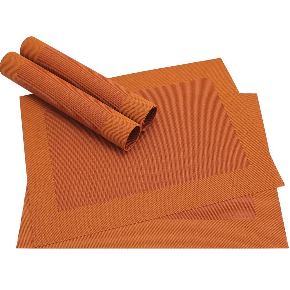 Platzset, Tischset 4 Stk. orange 46x33 cm, matches21 HOME & HOBBY, (4-St)
