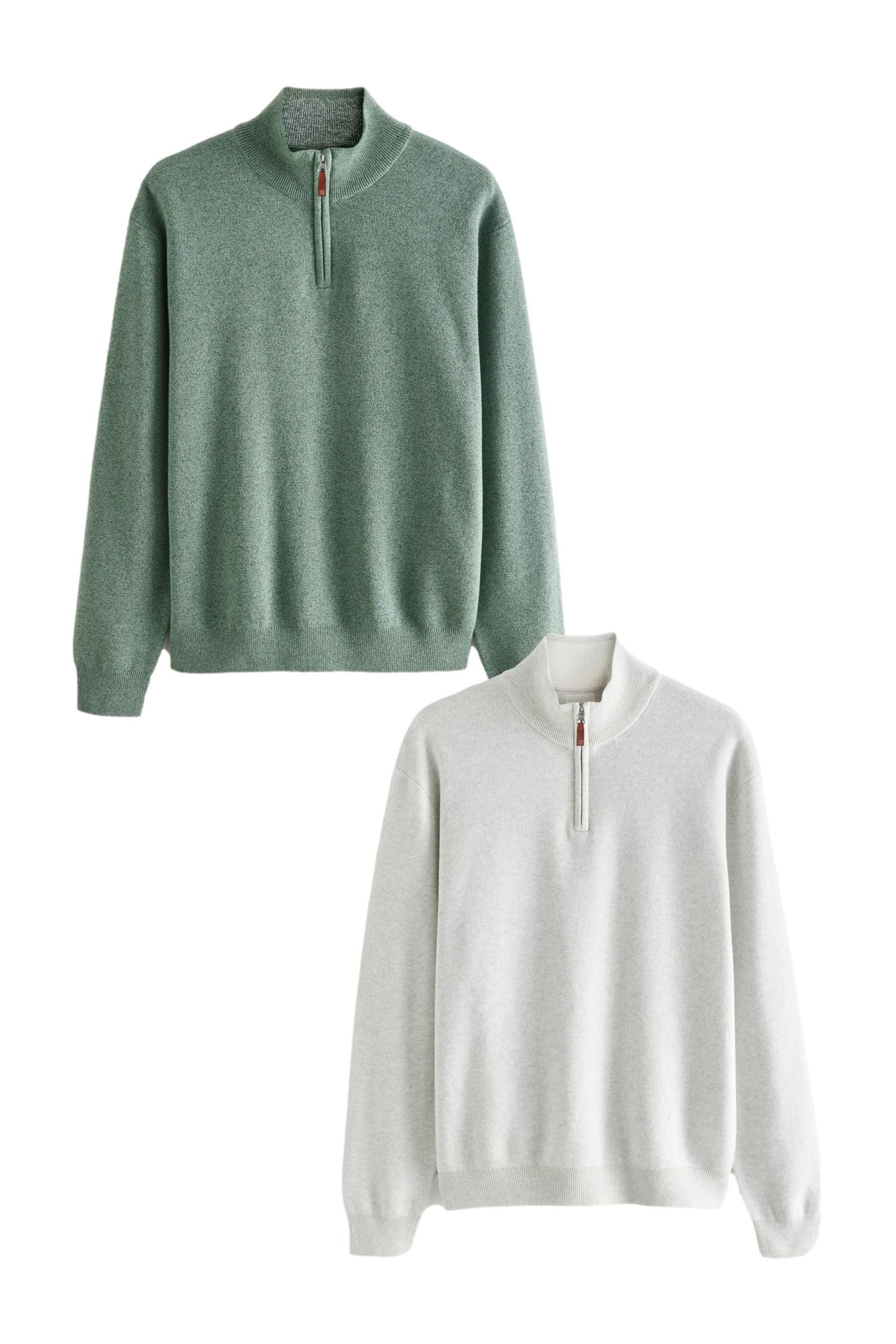 Strickpullover Regular Fit Premium-Troyer 2er-Pack Baumwolle