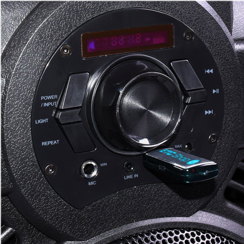 USB) MP3 (Tragbare 250 Radio LTC Bluetooth Watt Anlage Sound Karaoke Lautsprecher