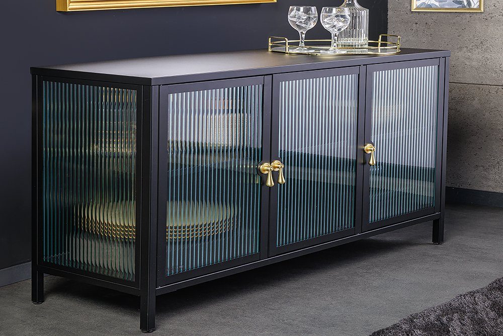 riess-ambiente Sideboard AMSTERDAM 105cm schwarz / transparent / gold (Einz günstig online kaufen