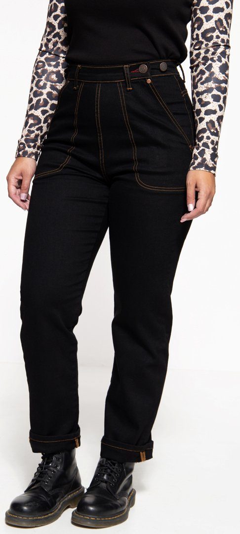 King Kerosin Bikerjeans Queen Kerosin 50´s Vintage Fit Black Damen Джинсы robust