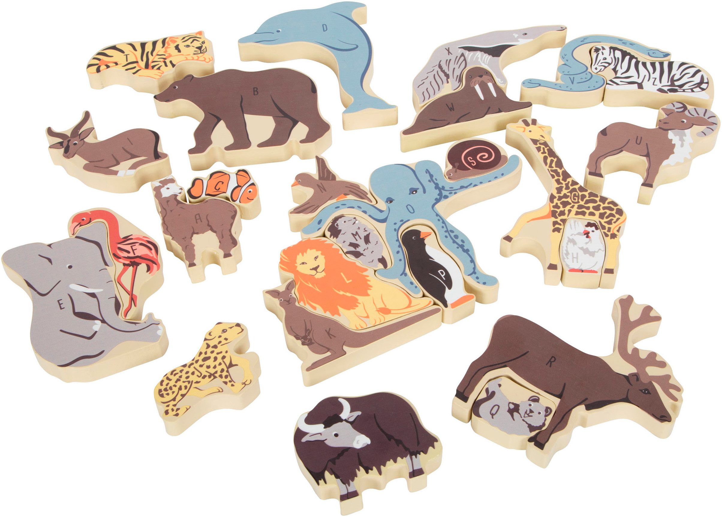 Small Foot Konturenpuzzle Buchstabenpuzzle Tiere, 26 günstig online kaufen