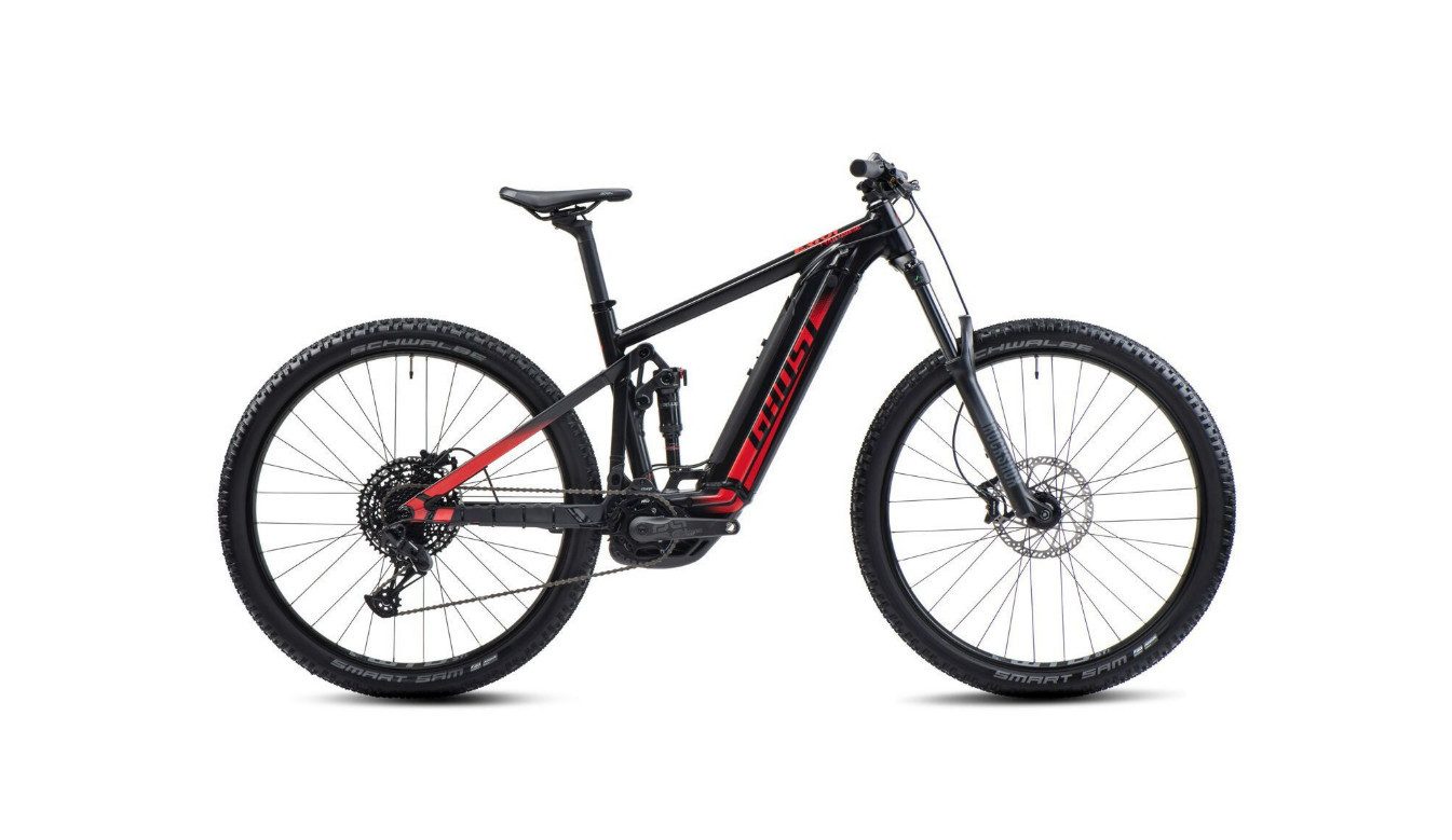 Ghost E-Bike E-RIOT Trail AL Essential Uni black/red - matt L, 12 Gang Sram, Mittelmotor