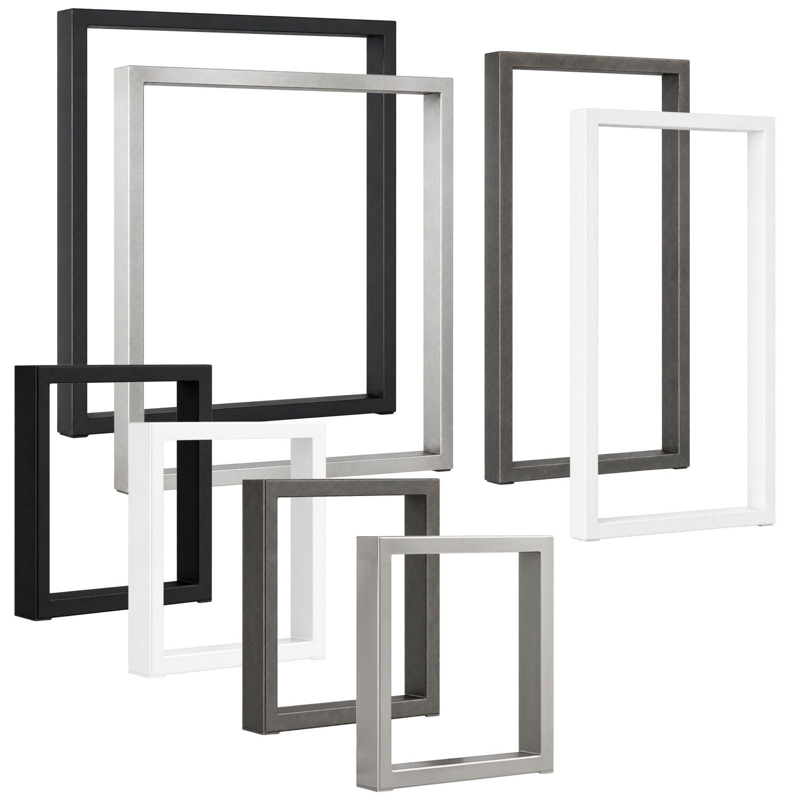 SO-TECH® Tischgestell Bankgestelle für Sitzbänke, Couchtische oder Esstische (2-St), Höhe 720 x Breite 1000 mm Stahl Schwarz Profil 80 x 20 mm