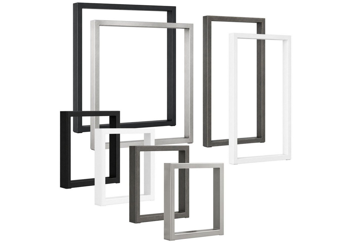 SO-TECH® Tischgestell Bankgestell für Sitzbank, Couchtisch oder Esstisch (1-St), Höhe 430 x Breite 300 mm Stahl Schwarz Profil 60 x 20 mm