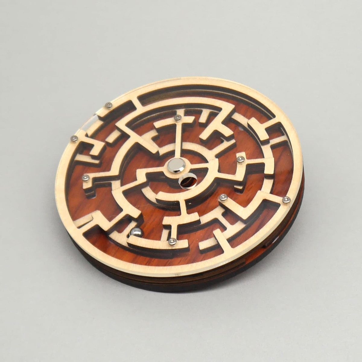ROMBOL Denkspiele Spiel LABYRINTH - hochwertiges Dreh-Puzzle, Knobelspiel, Holzspiel