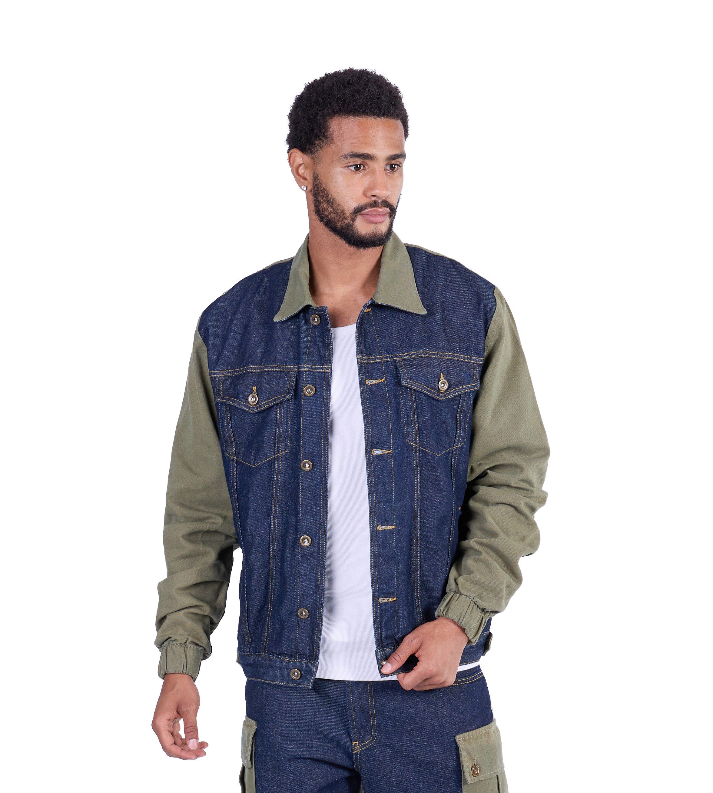 KINGZ Jeansjacke Lässige KINGZ Jeansjacke mit Totenkopf Rins XXL Totenkopf günstig online kaufen