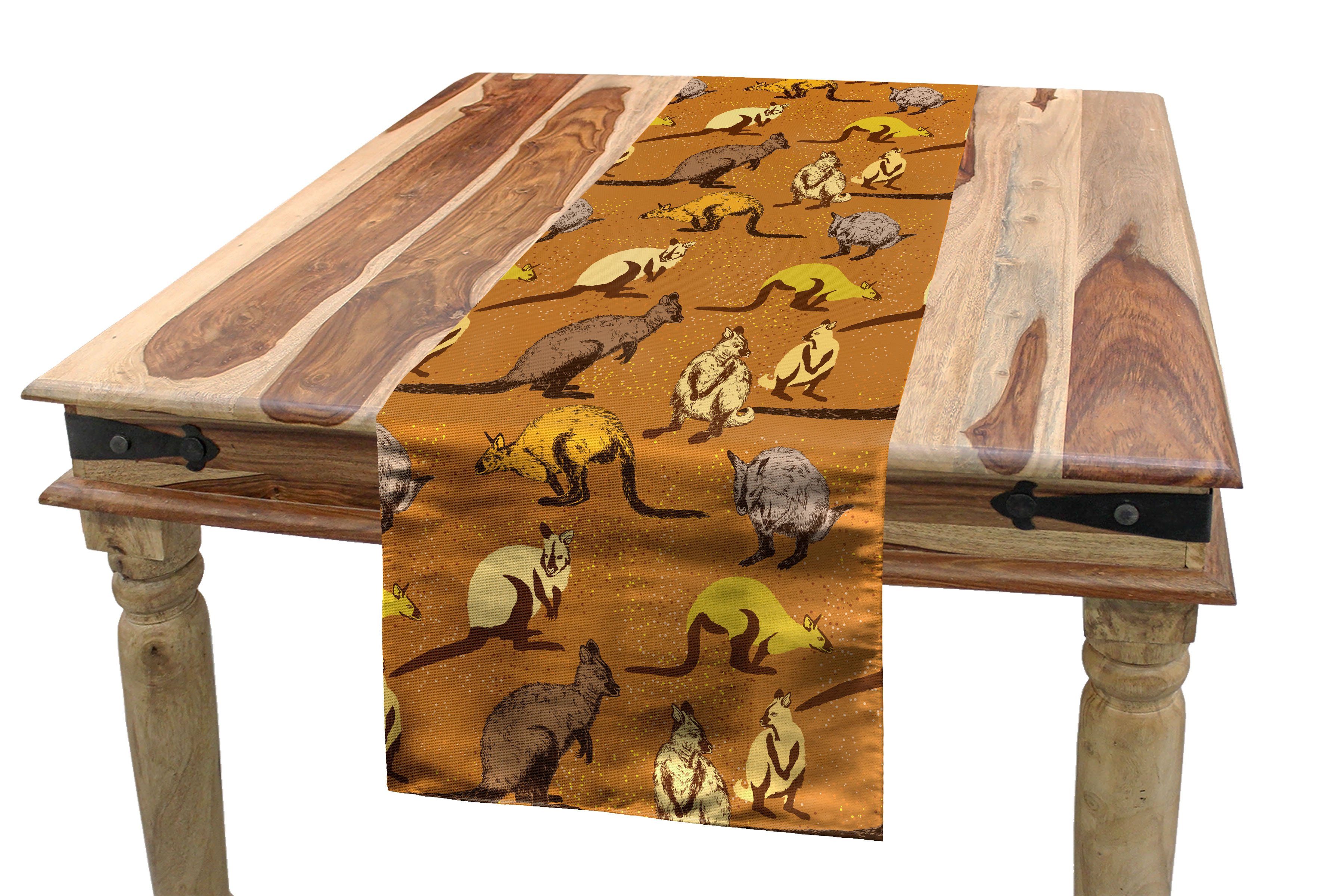 Abakuhaus Tischläufer Esszimmer Küche Safari Inspired Känguru Hintergrund Tischläufer, Rechteckiger Dekorativer