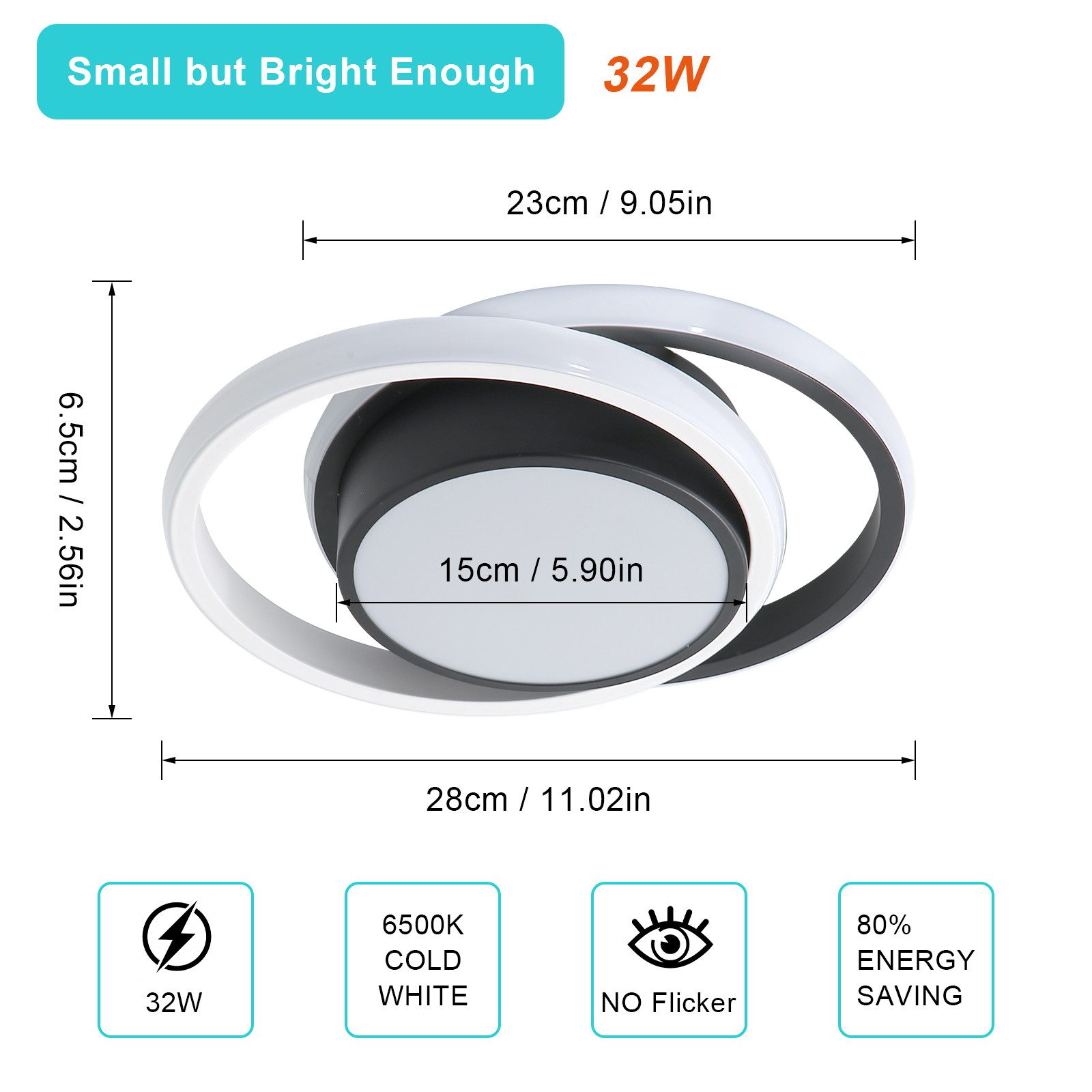 Goeco LED Deckenleuchte LED-Rundleuchte, 27W/32W Schlafzimmerleuchte, günstig online kaufen