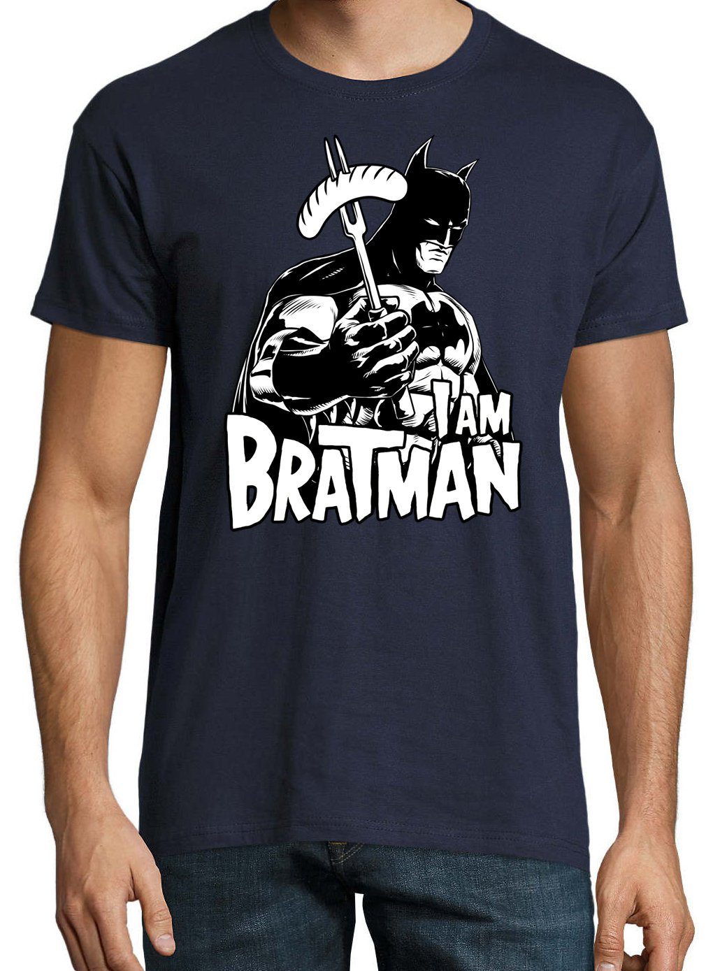 Youth Designz T-Shirt Herren lustigem Spruch Navyblau Bratman T-Shirt mit