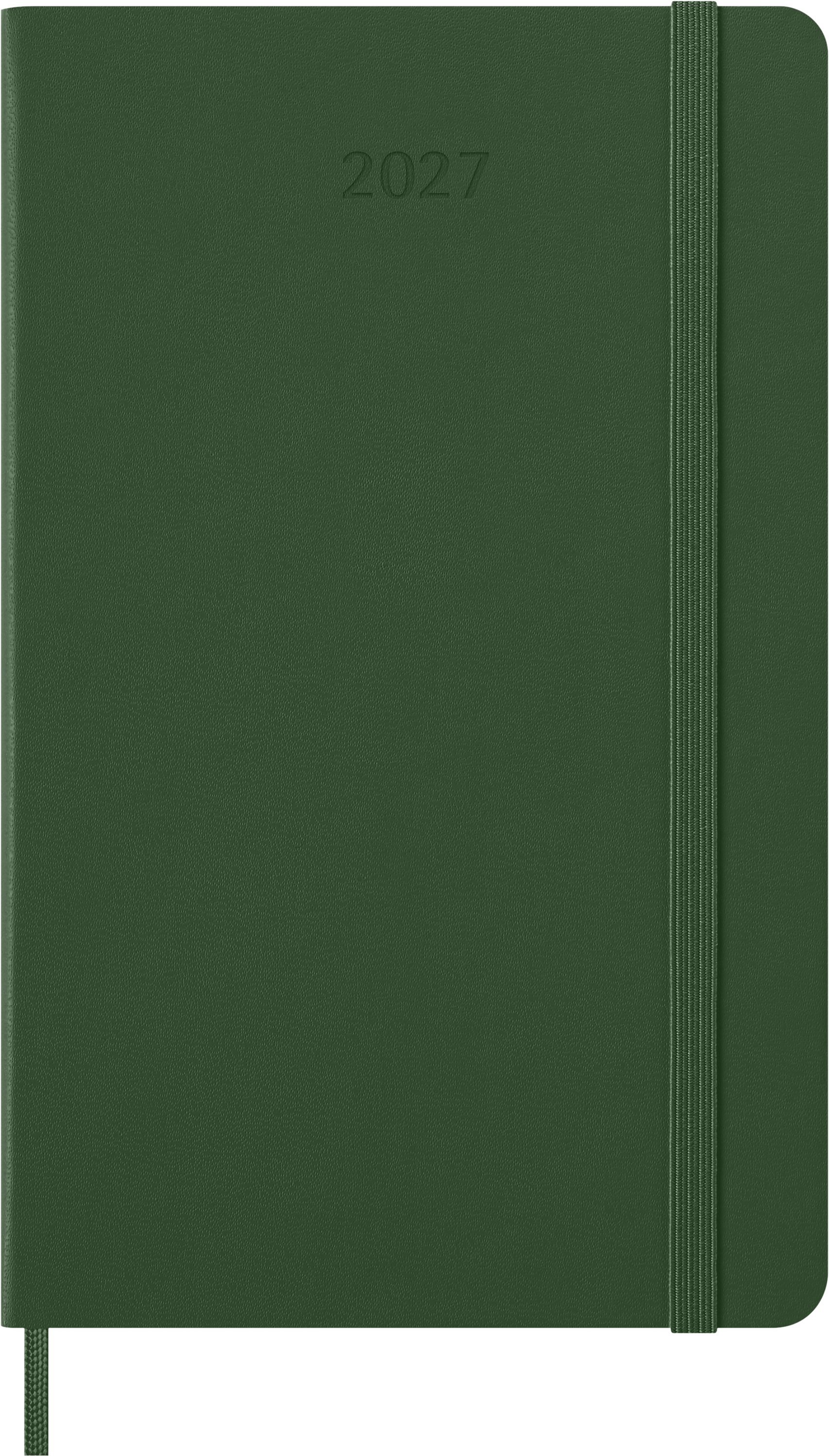 MOLESKINE Buchkalender, MOLESKINE 12 MONATE TAGES NOTIZKALENDER 2027 - HARDCOVER - L/A5 - GRÜN