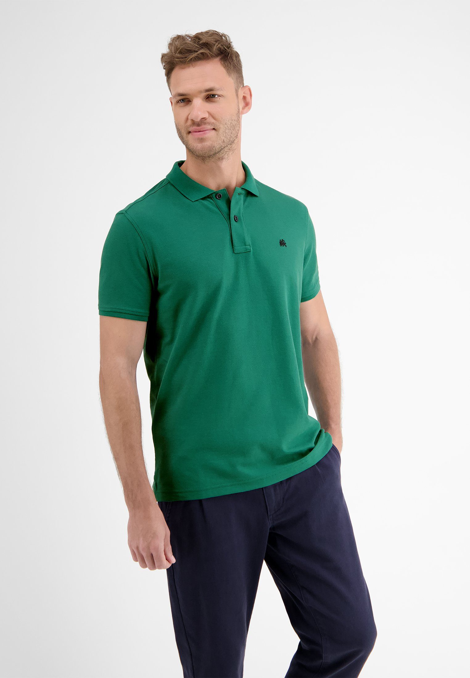 LERROS Poloshirt LERROS Klassischer Polostyle in *Cool & Dry* Piquéqualität GREEN
