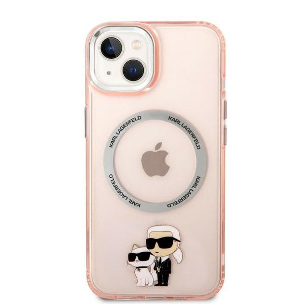 KARL LAGERFELD Handyhülle Schutzhülle Magnethülle Rückschale 6,7 Zoll, MagSafe-Magnetring, IMD-Druck, Karl & Choupette