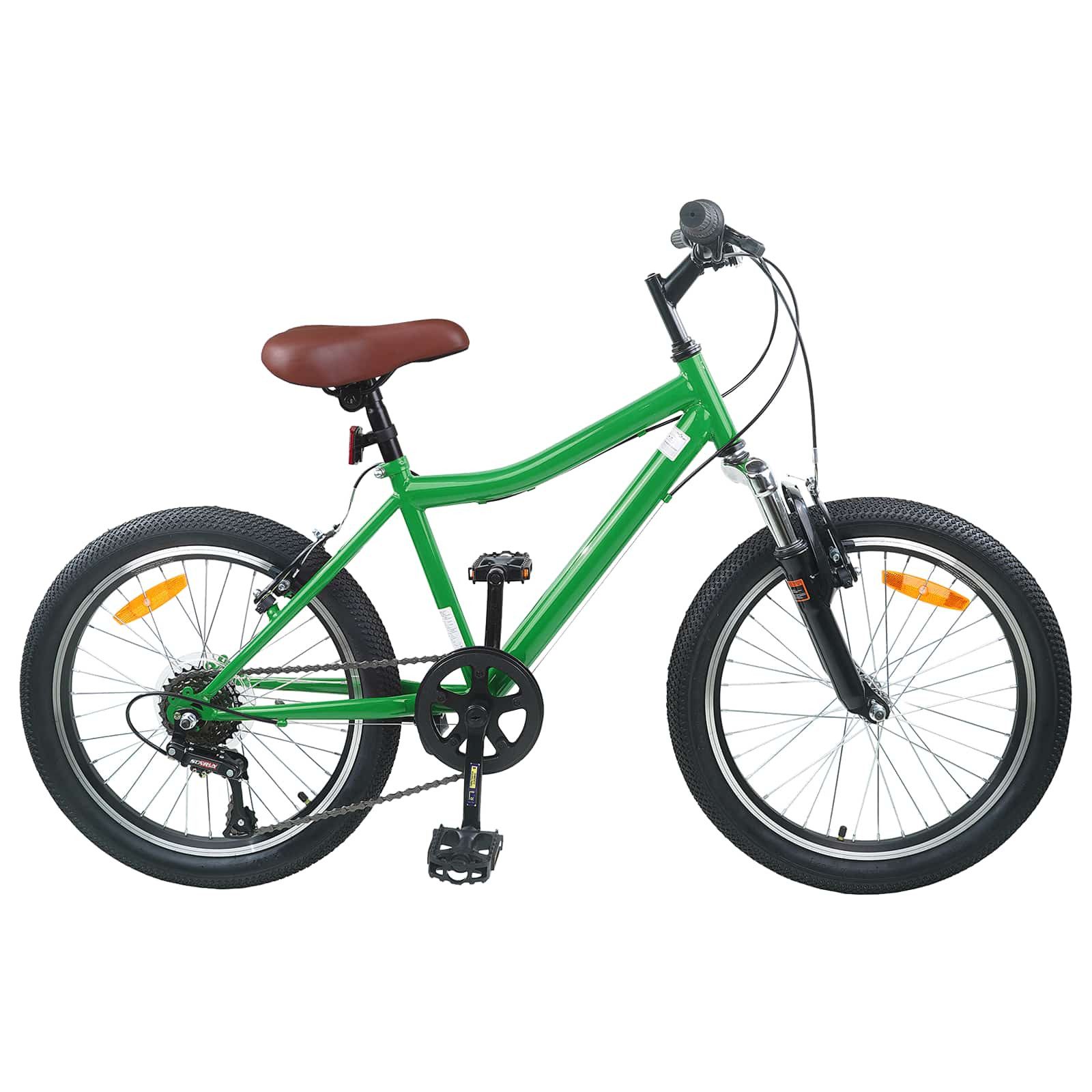vidaXL Kinderfahrrad 158 x 53 x 100 cm Kinderfahrrad 24 Zoll 6-Speed für 8-12 Jahre alt Grü