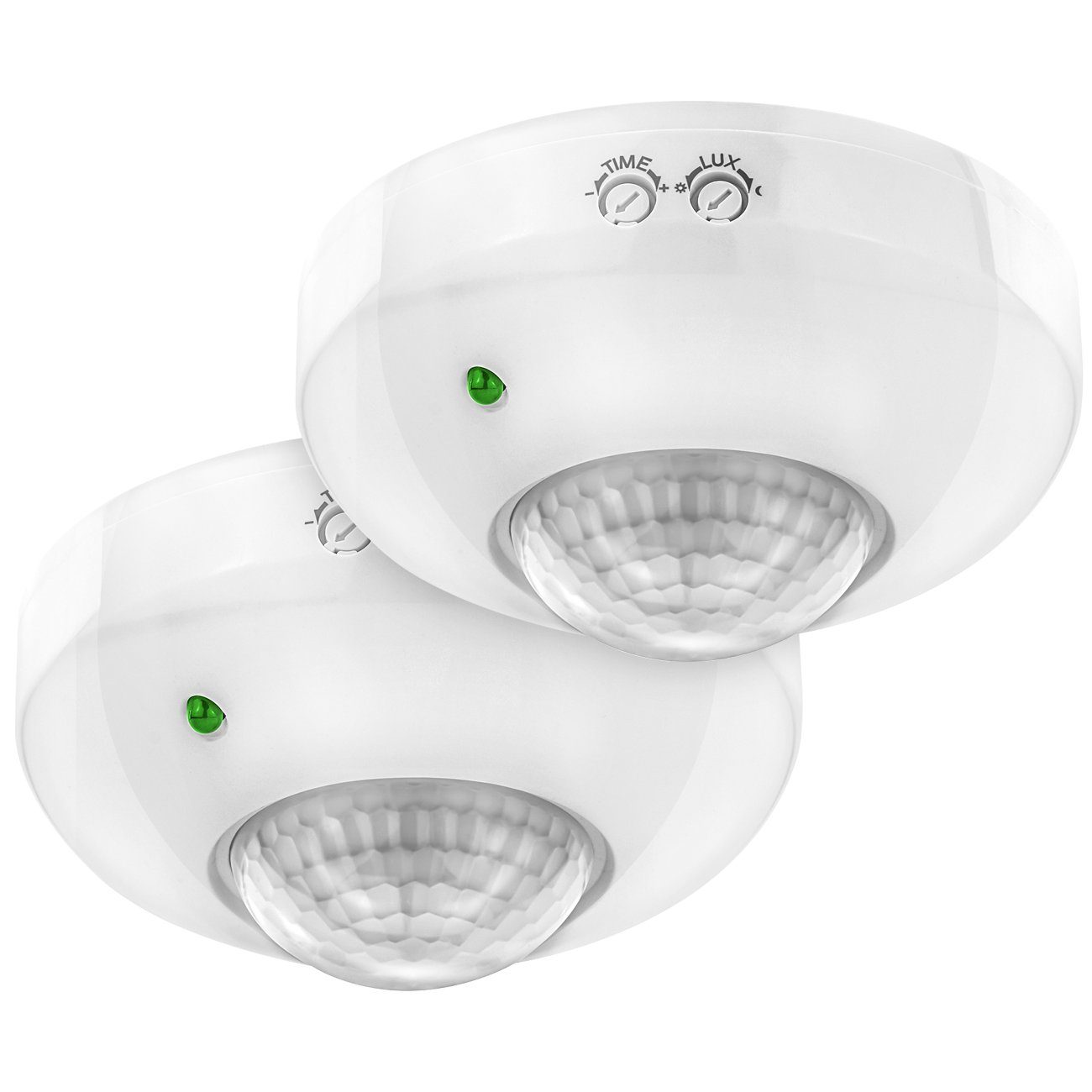 deleyCON Bewegungsmelder deleyCON 2x Infrarot Decken Bewegungsmelder Aufputz - IP20 - 360° bis